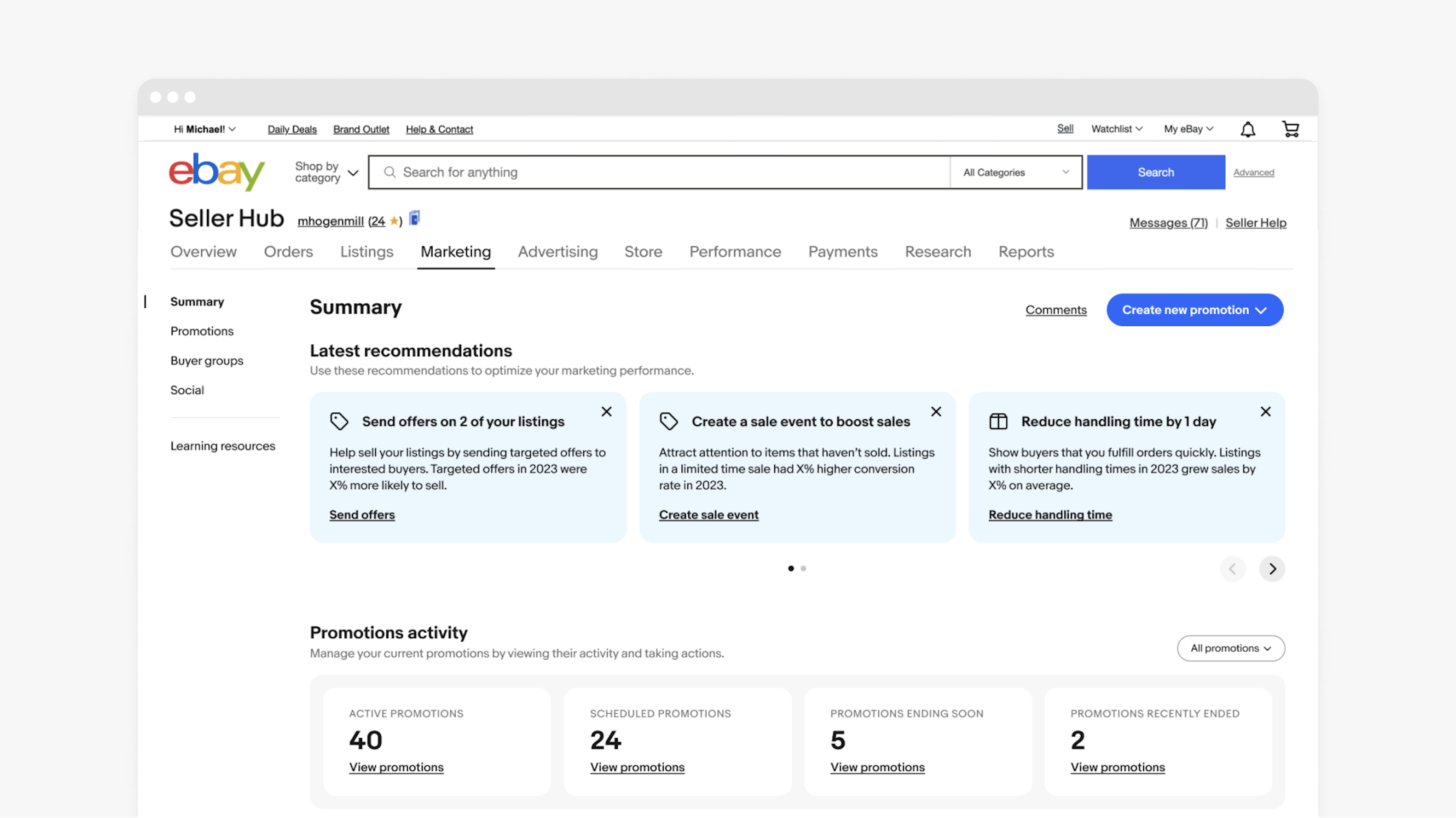 A web page that has a carousel of 3 related education notice’s lined up horizontally under the title “latest recommendations”. Each notice has a close icon in the top right corner.