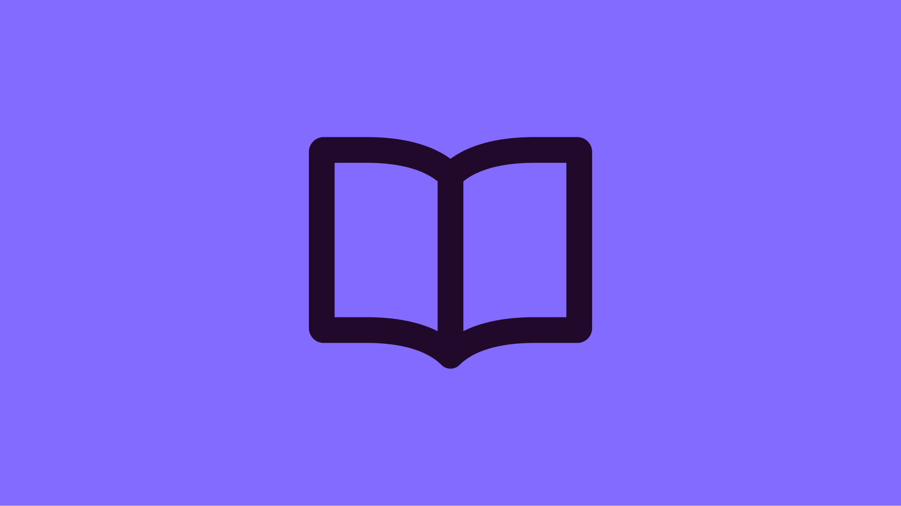 Stylized graphic of an open book icon.