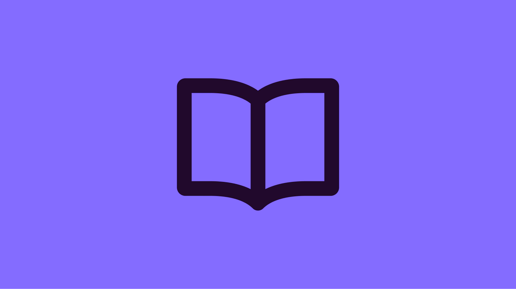 Stylized graphic of an open book icon.