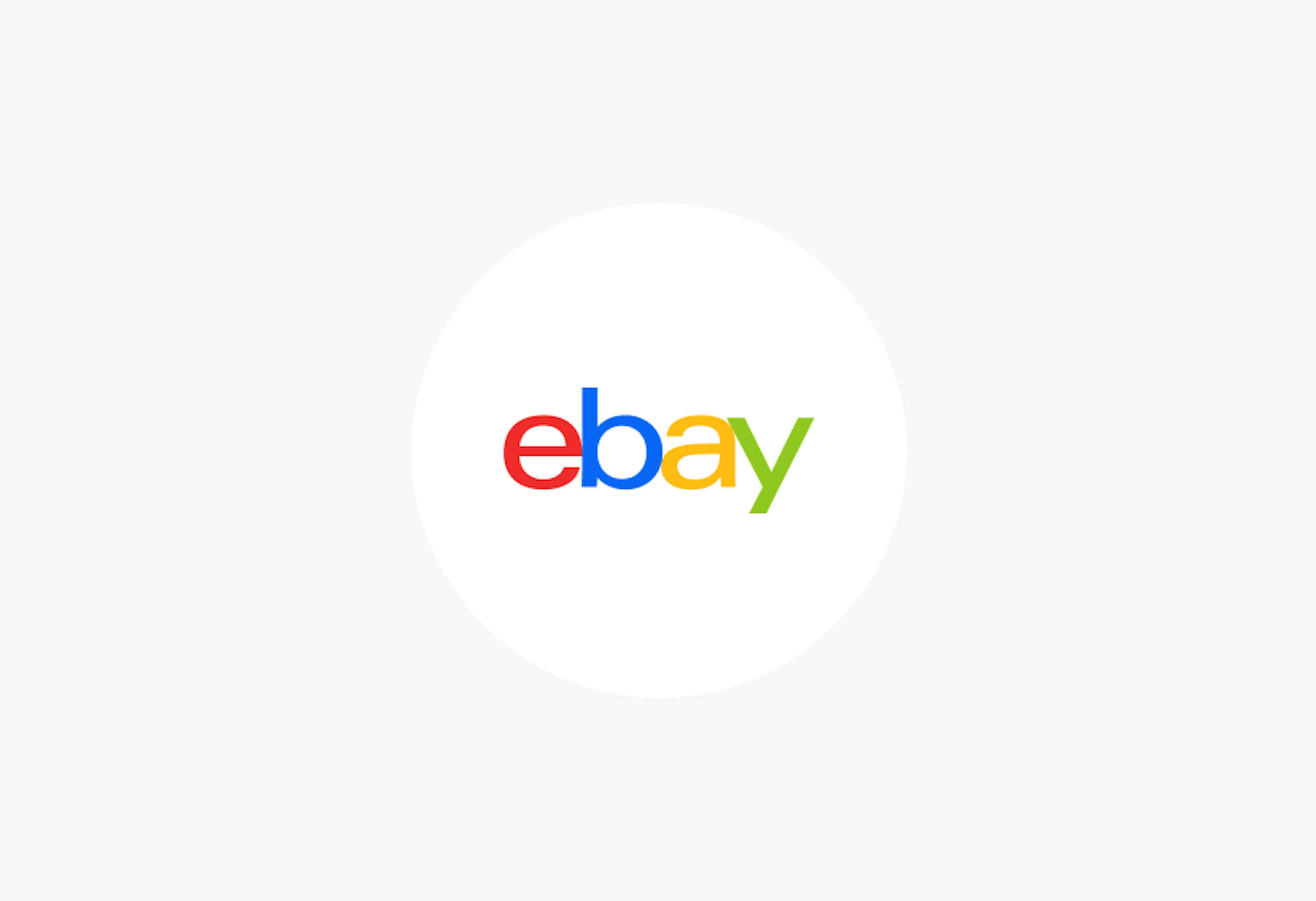 The colorful eBay logo in a white circle.