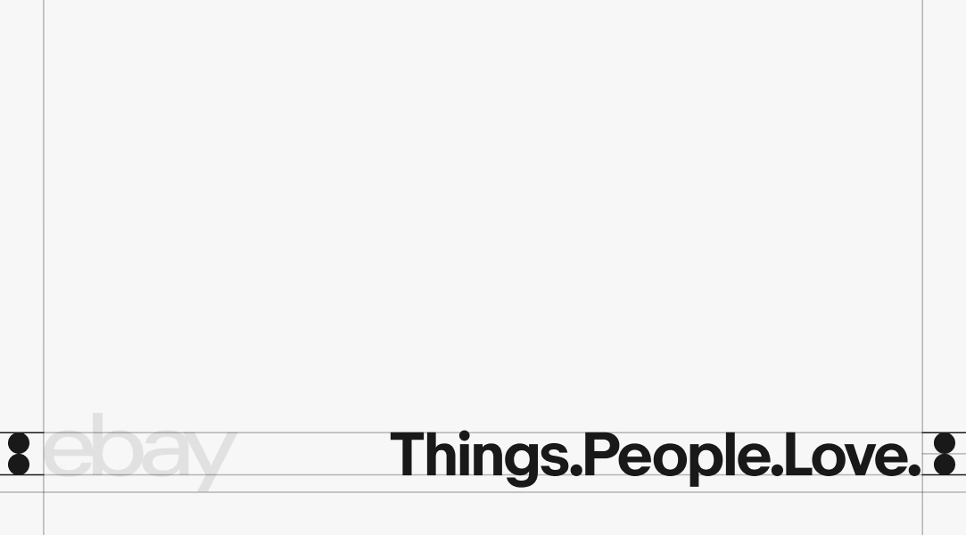 A graphic with guidelines showing the maximum tagline size to the right of the logo.