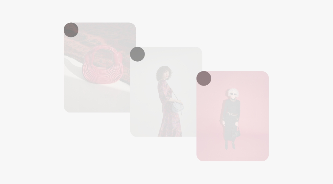 A stack of 3 vertical cards overlapped in a diagonal pattern. A pink circle is in the upper left corner of each highlighting they all have the same corner radius.