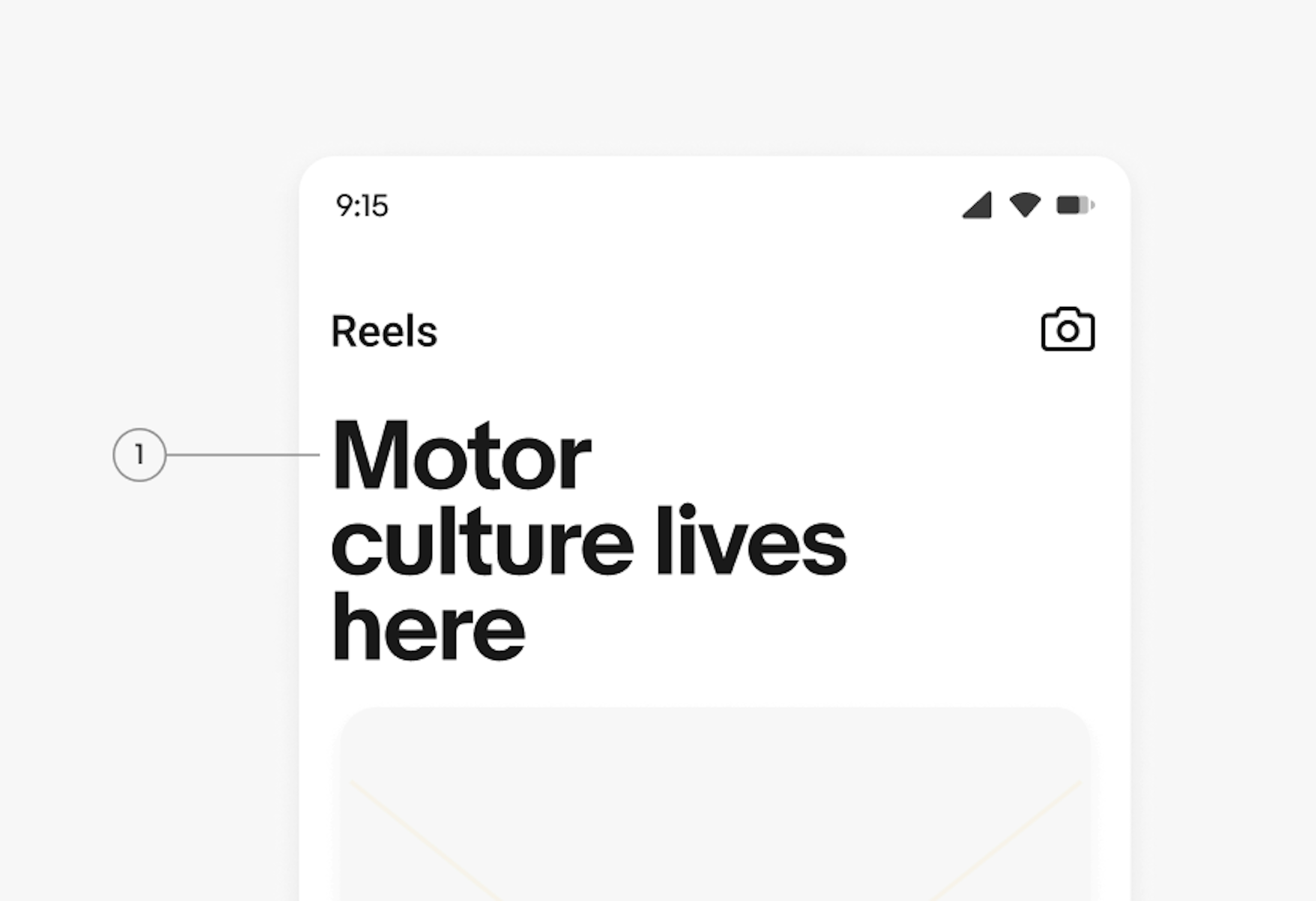 The headline “Motor culture lives here” highlighted with the number 1. 