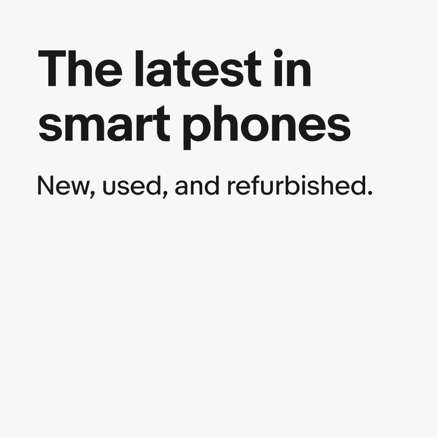 A type-based ad for smart phones. The headline is in bold weight, while the subtitle is in regular weight and is much smaller than the headline.