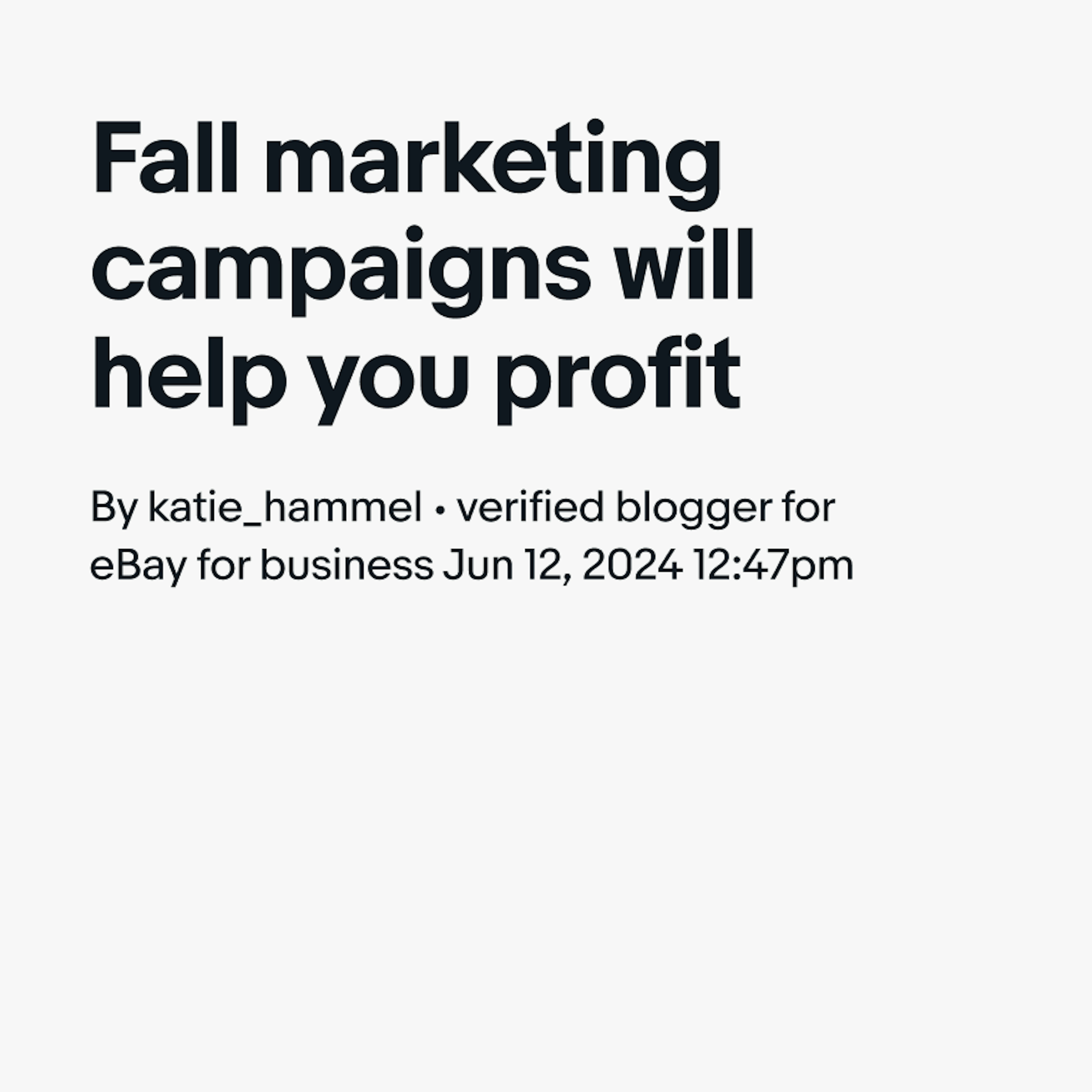 A type-based ad for fall marketing campaigns. The subtitle area has regular weight text with a dot between different pieces of text.