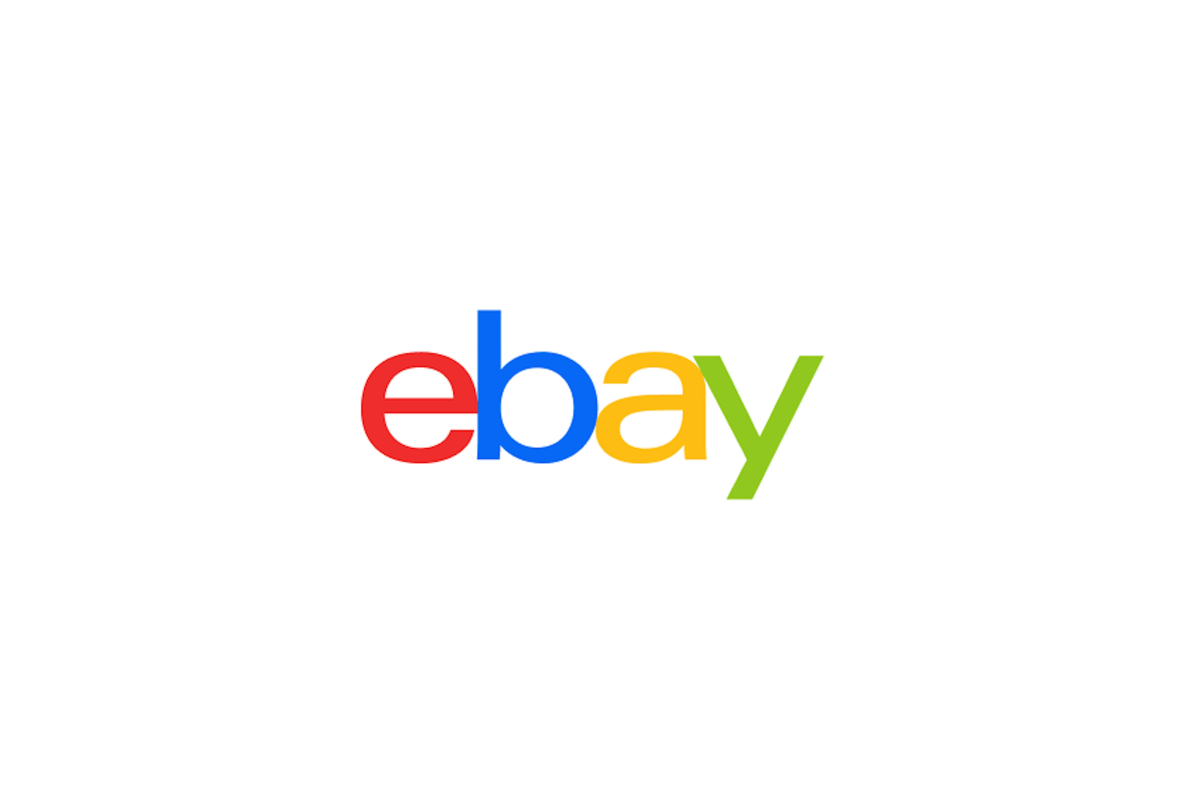 The colored eBay logo over a white background.