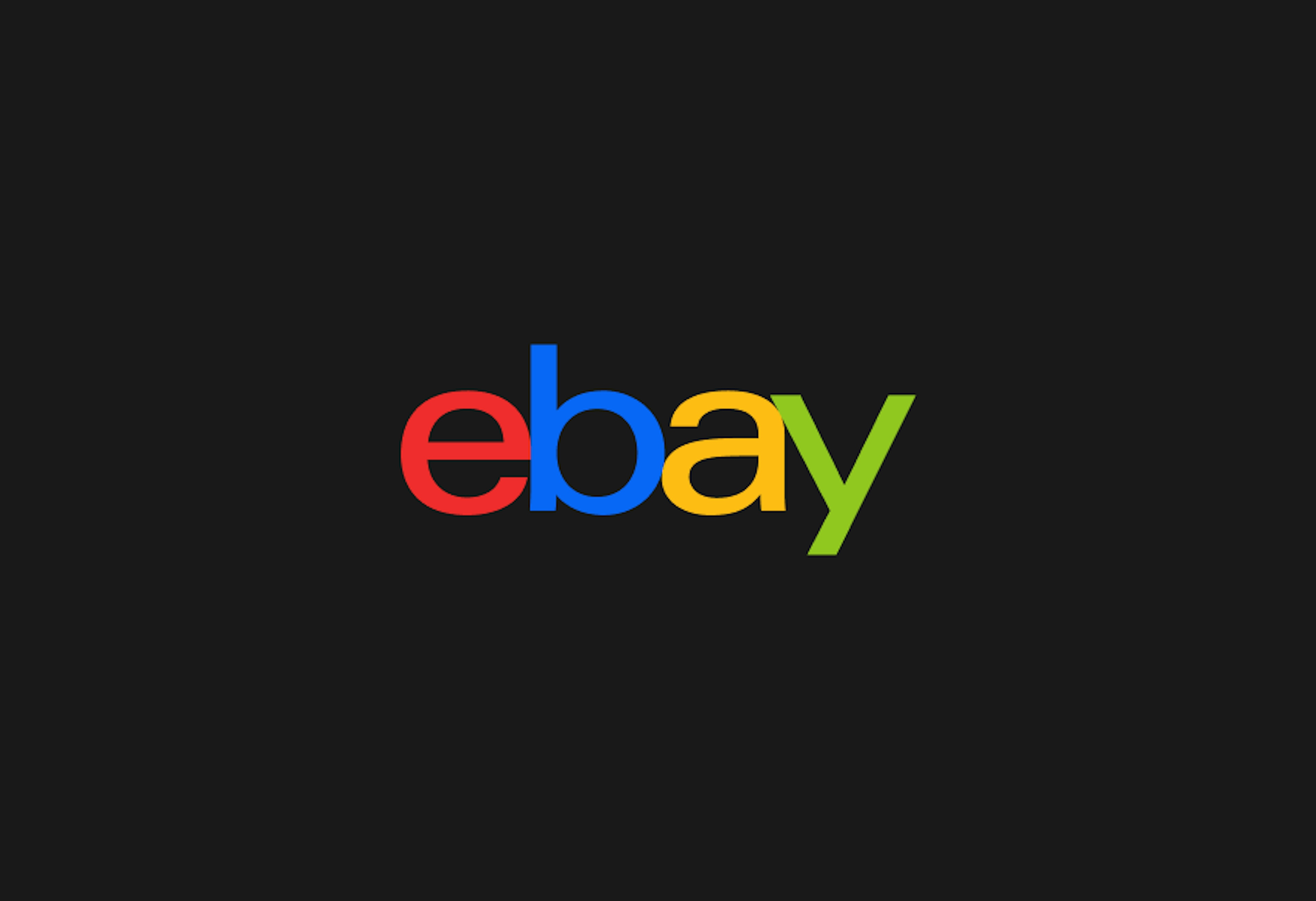 The colored eBay logo over a black background.
