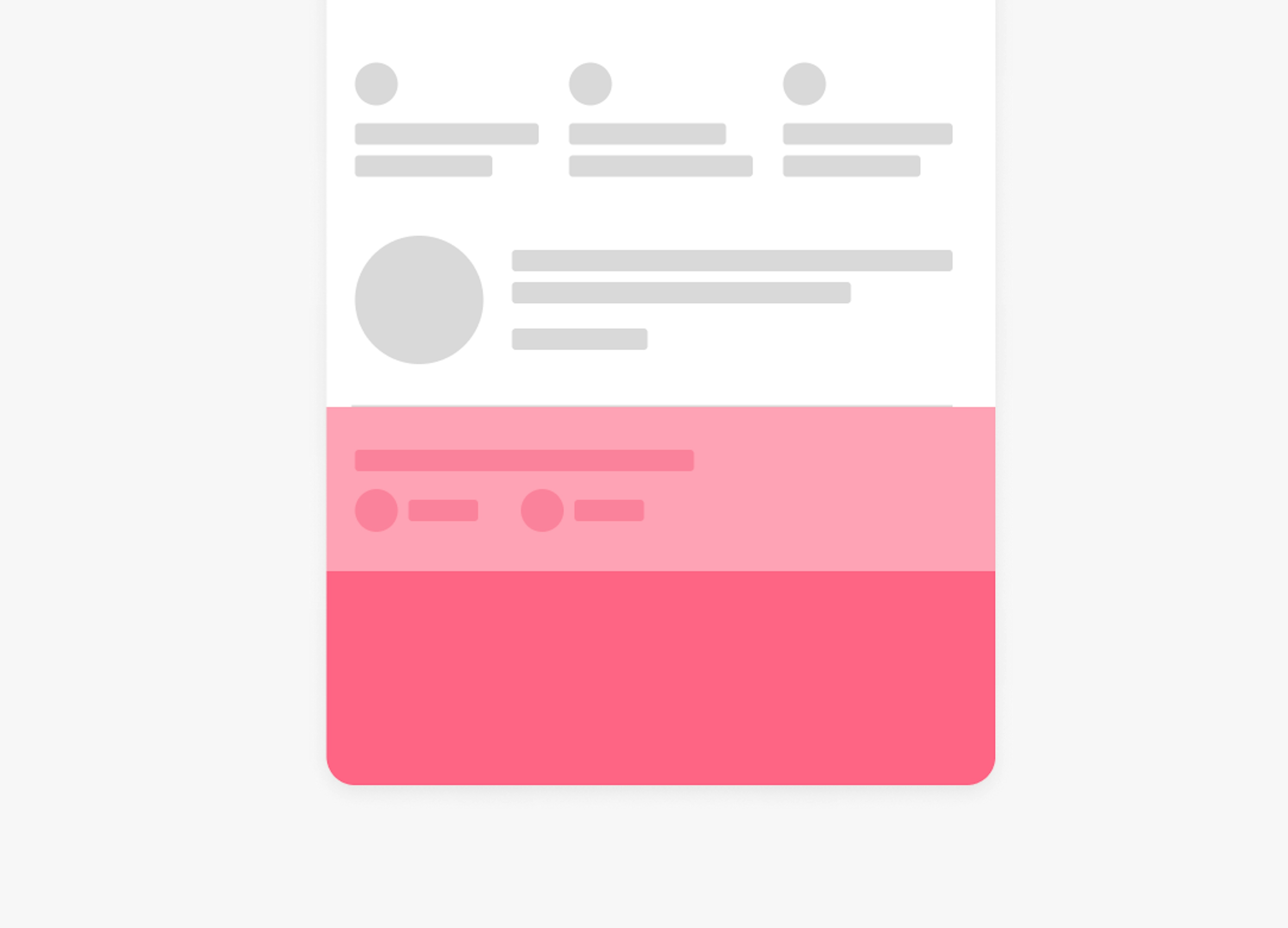Zoomed in wireframe of the bottom portion of the email which has a survey module and then the email footer.
