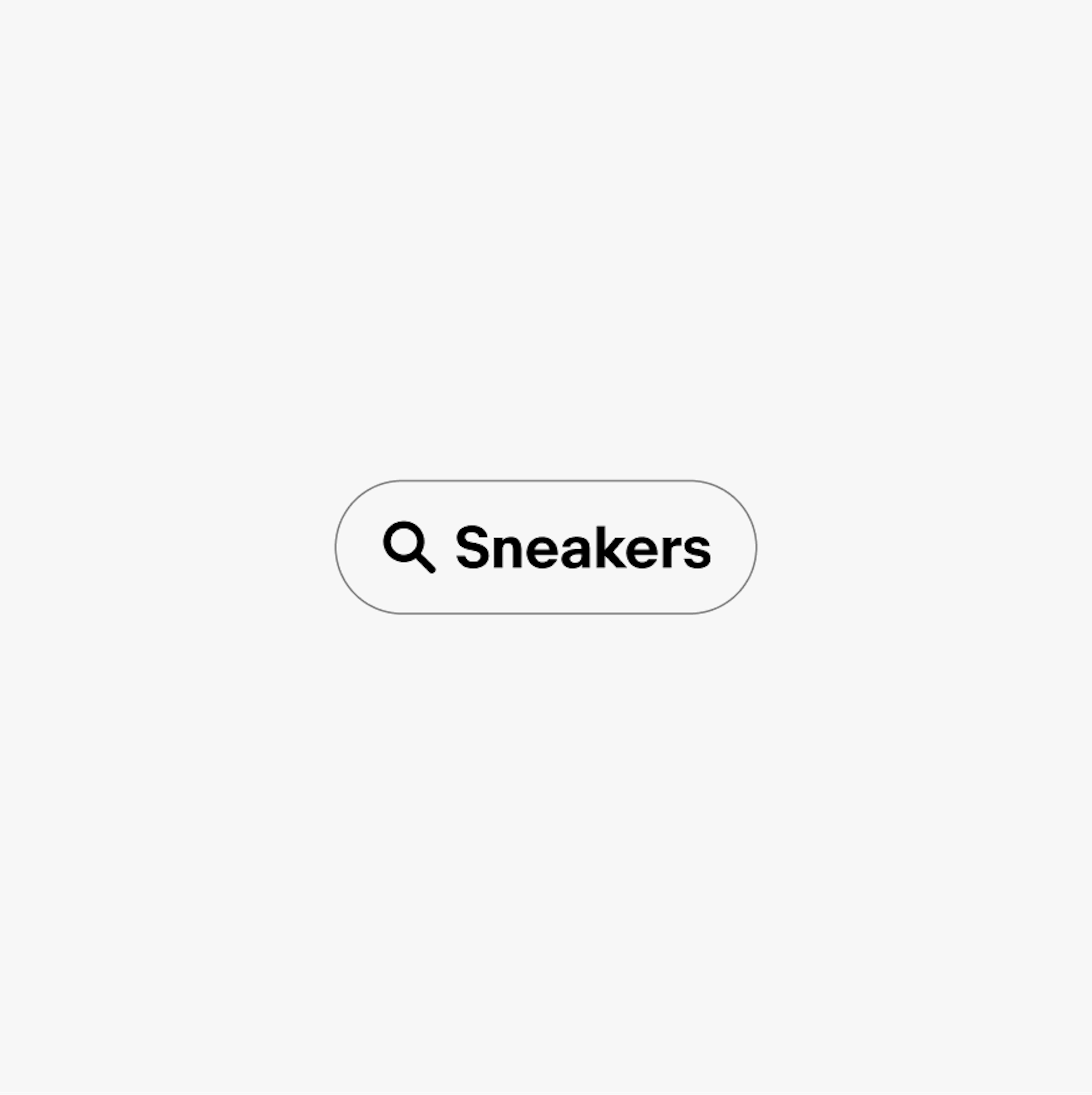 A ‘Sneakers’ UI Element with a search icon and bolded text.