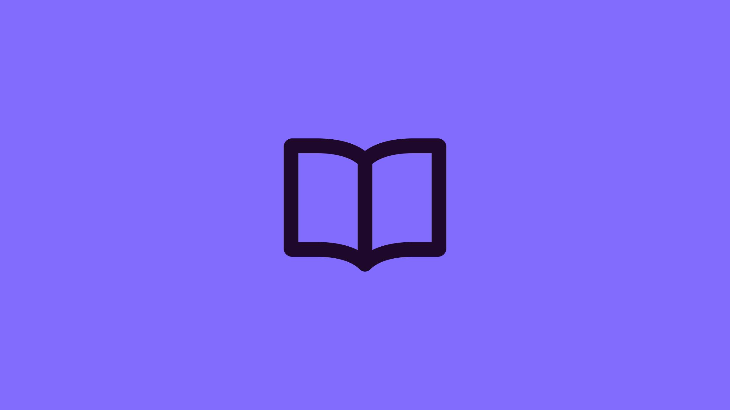A book icon on a violet background.