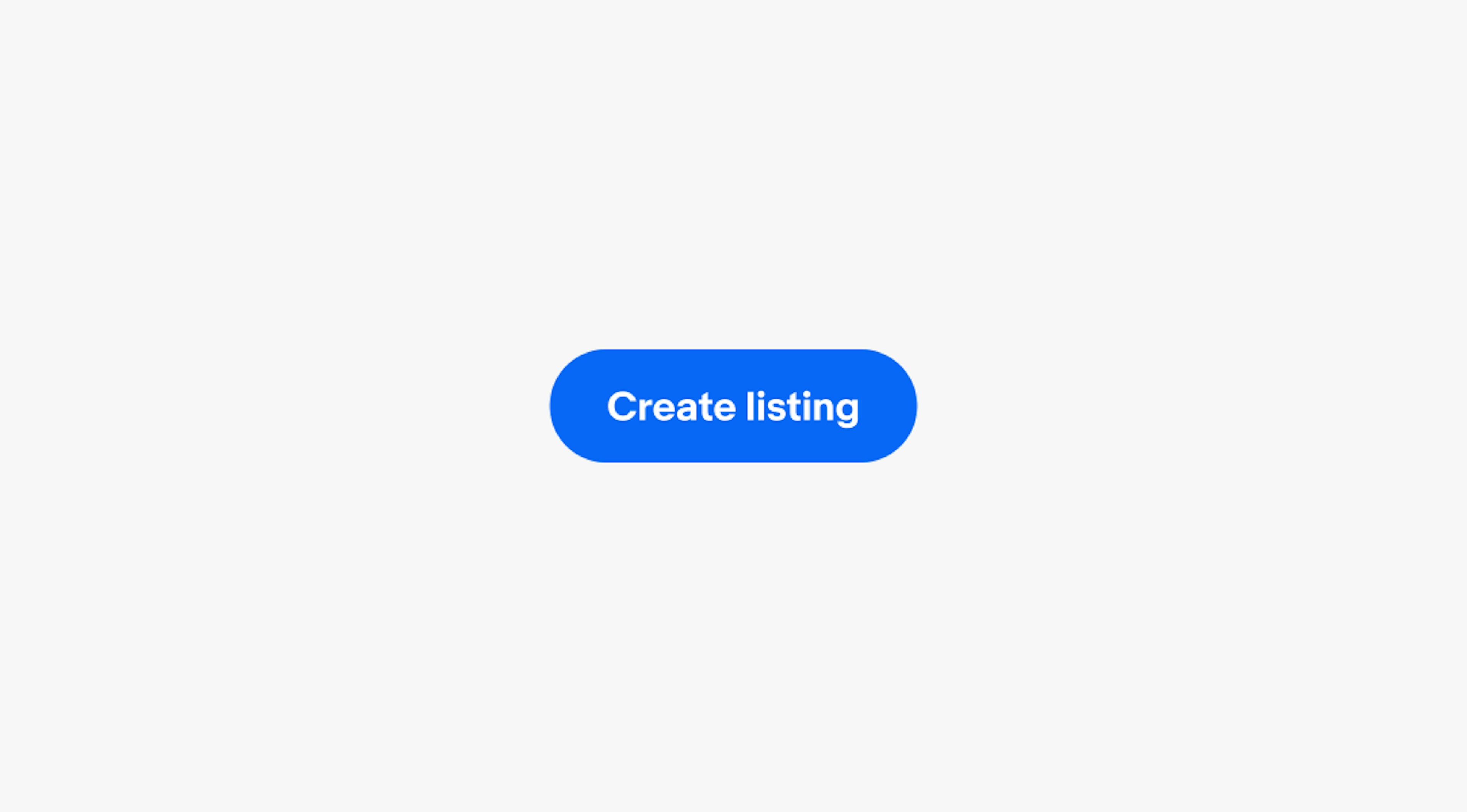 Primary CTA button with the title "Create listing"