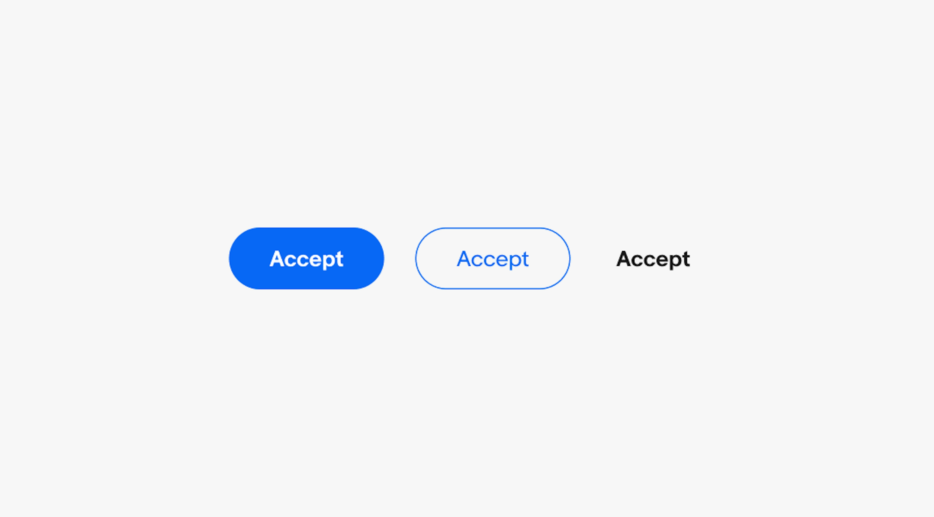 Three buttons with the default role. The default buttons have a title of “Accept” and the destructive buttons have a title of “Remove”.