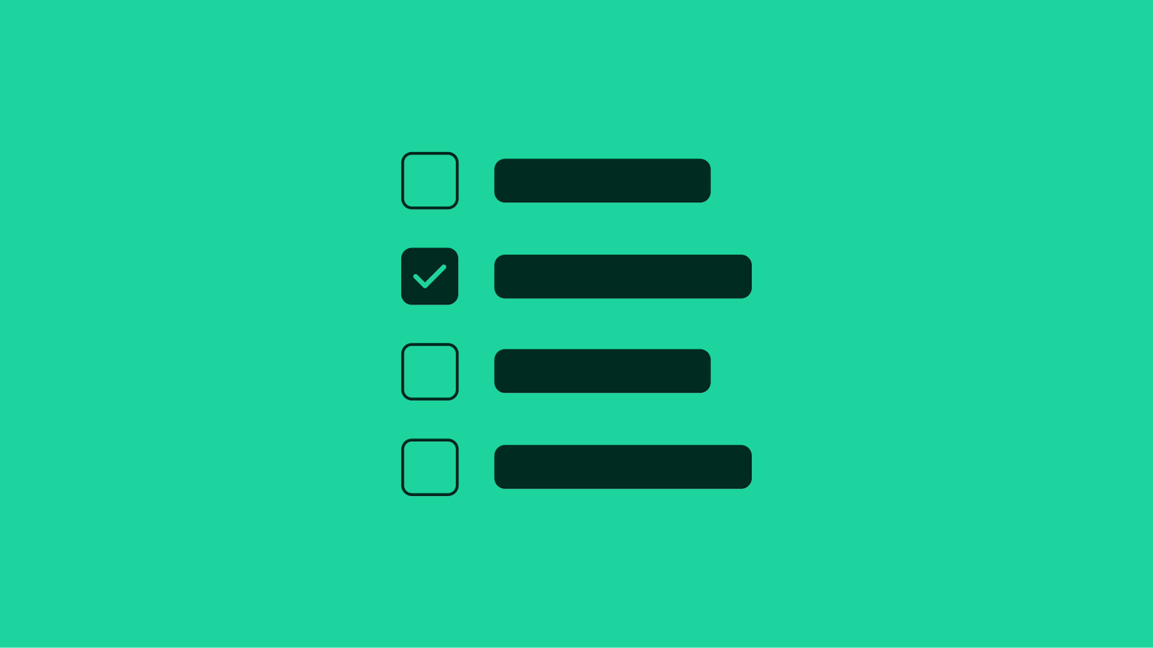 Stylized artwork of a checkbox list.