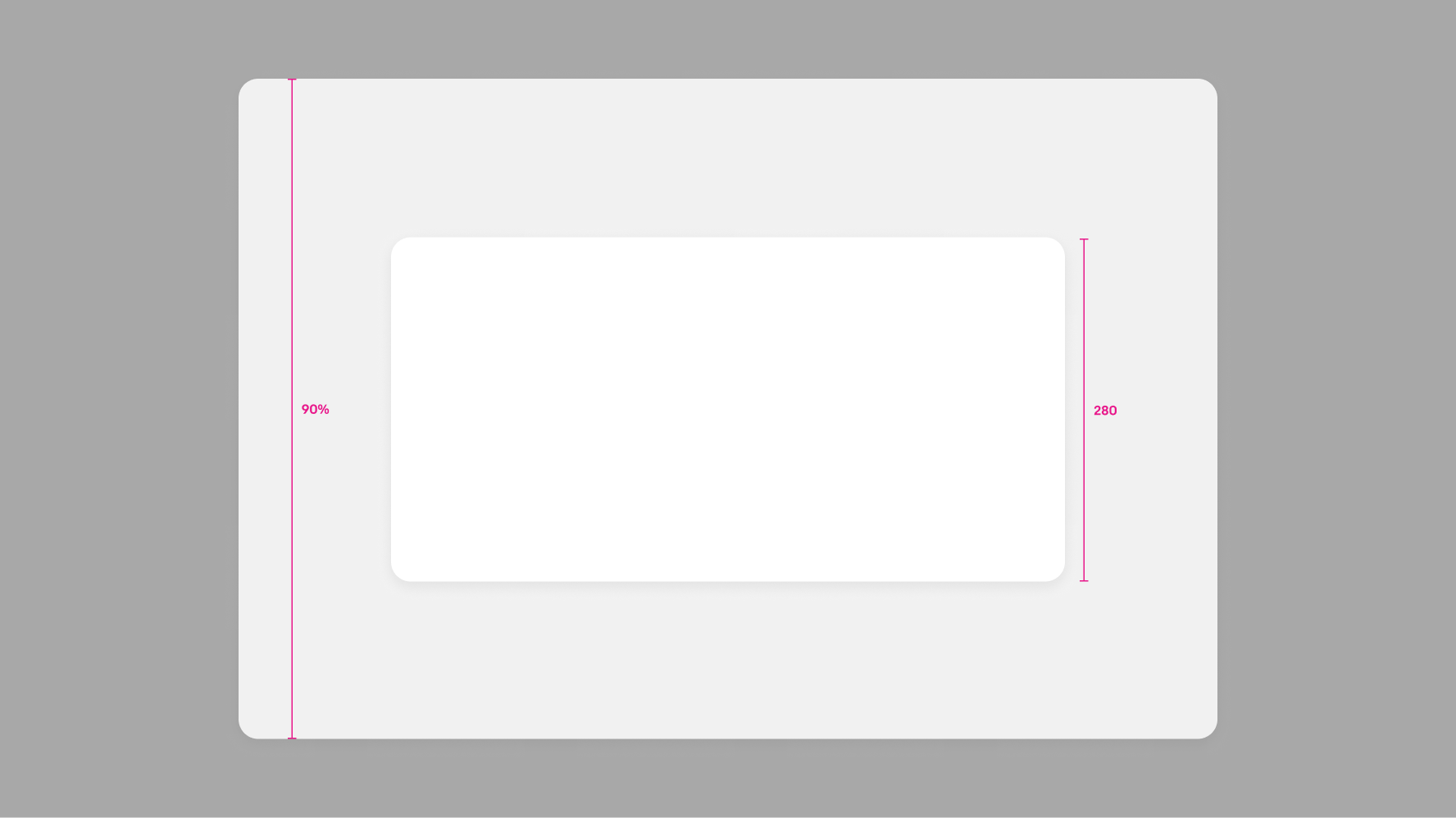 Two simple dialog containers, one on top of the other, showing the flexibility of containers between minimum height and maximum height.