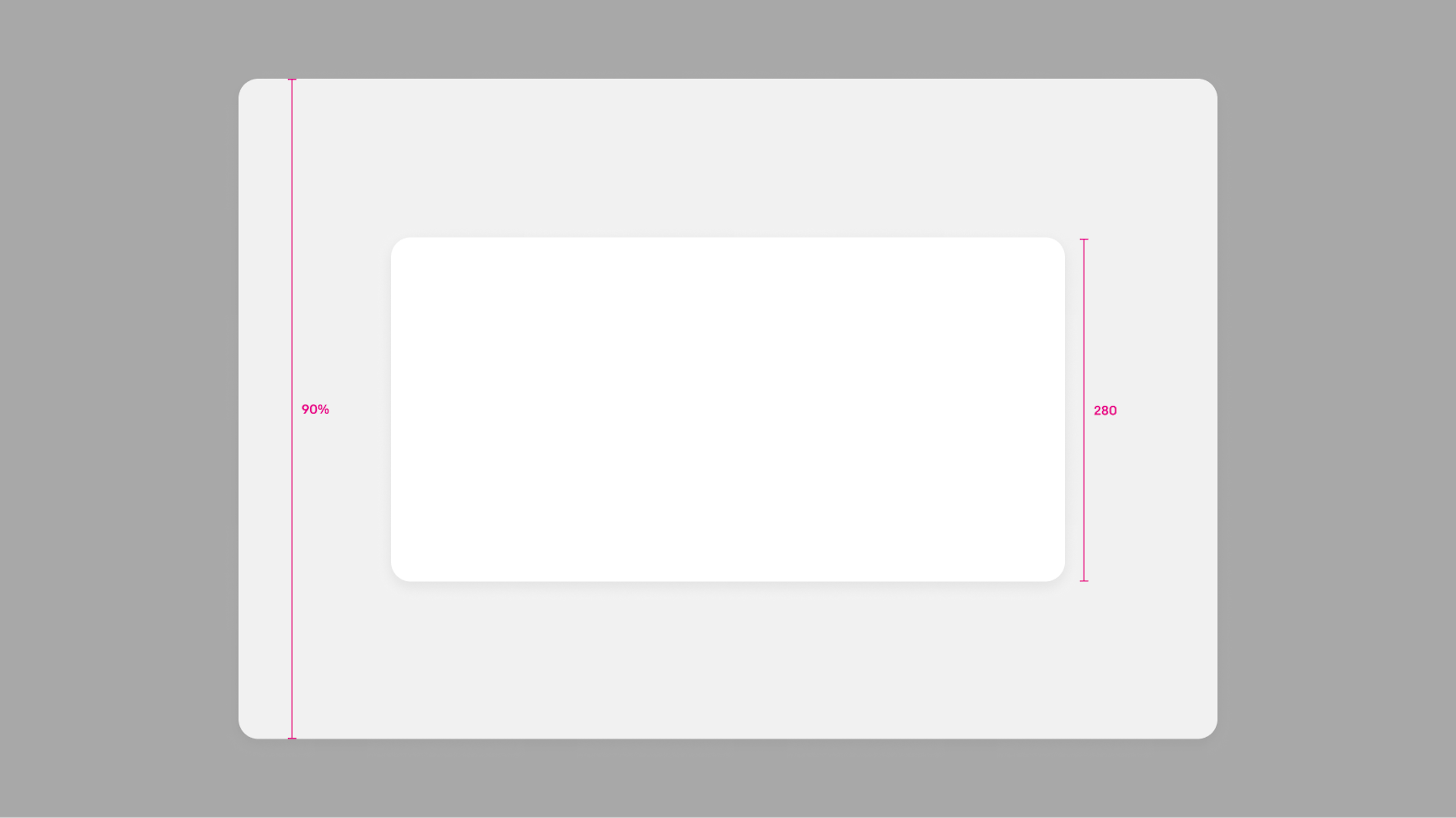 Two simple dialog containers, one on top of the other, showing the flexibility of containers between minimum height and maximum height. 