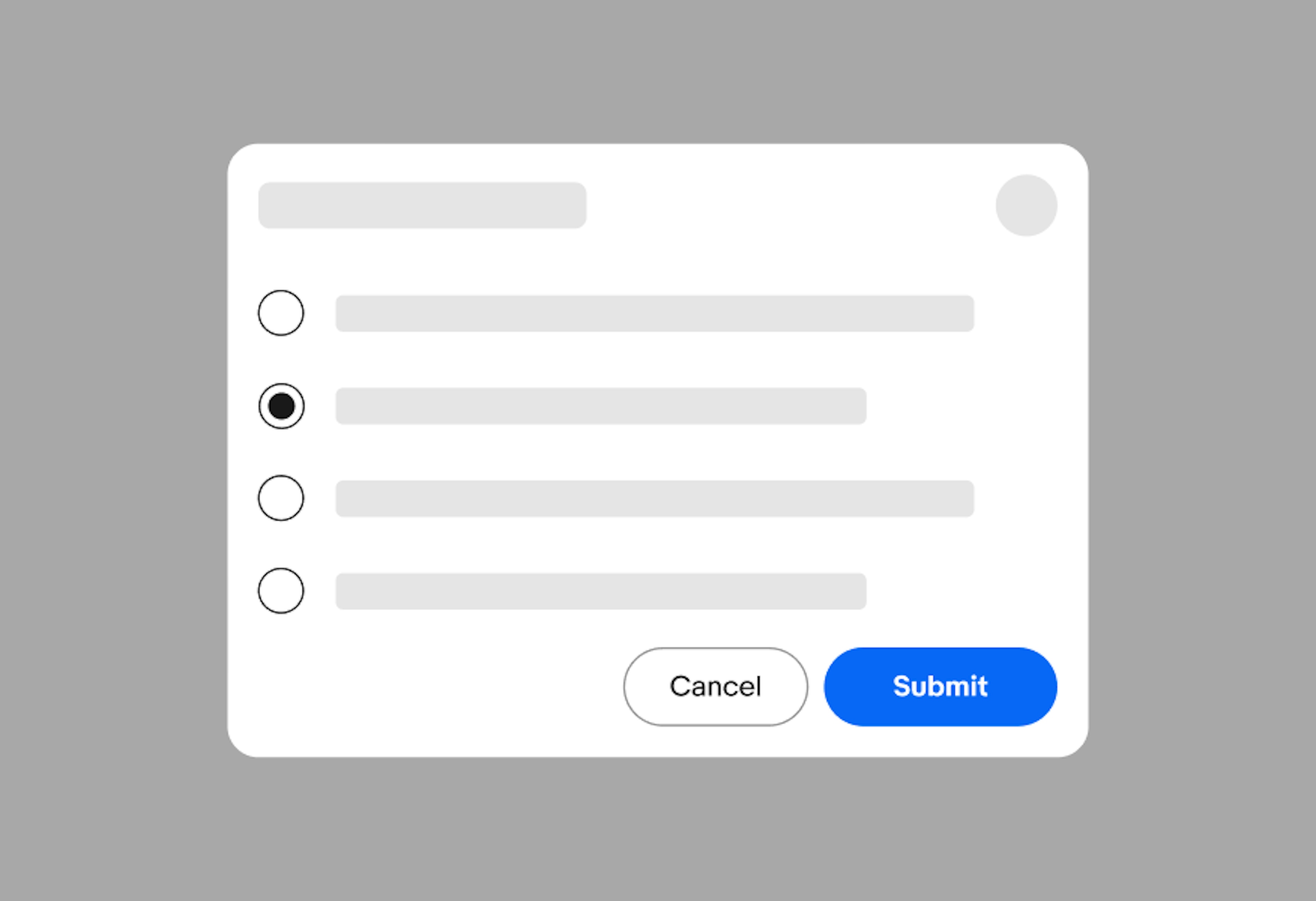 A dialog with complex filters, checkboxes, and links, along with a paginated footer.