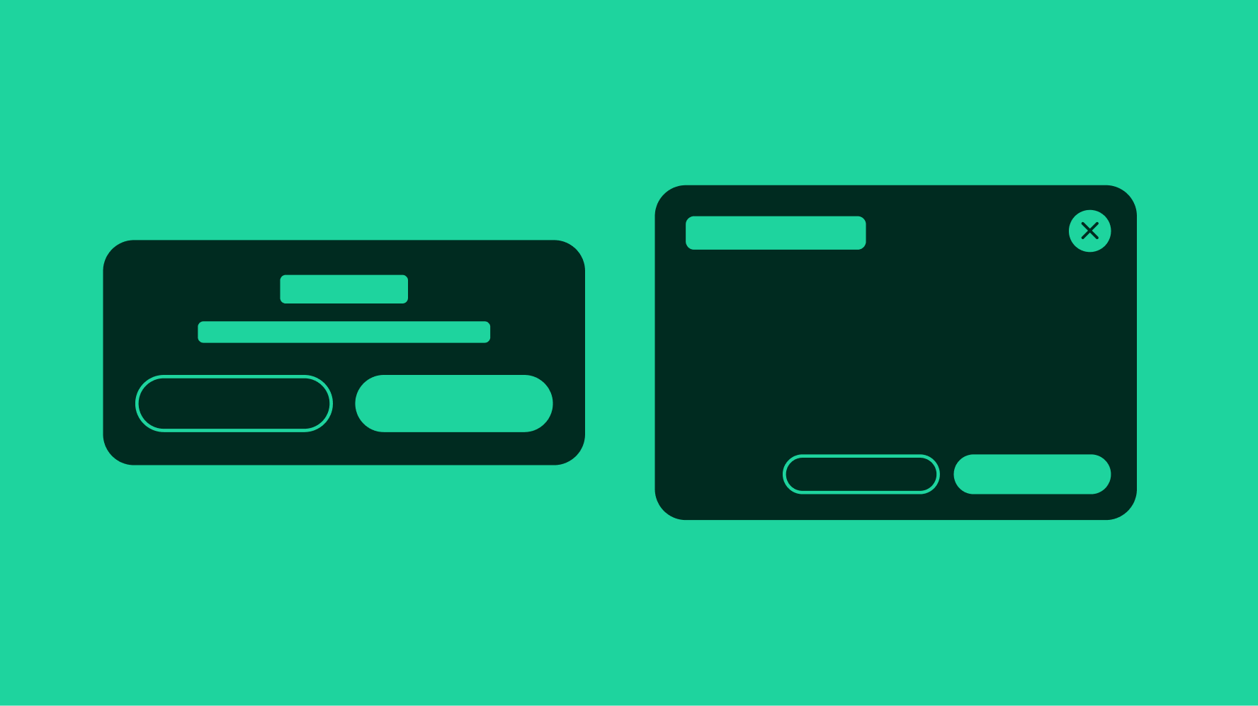 Stylized graphic of a set of dialogs.