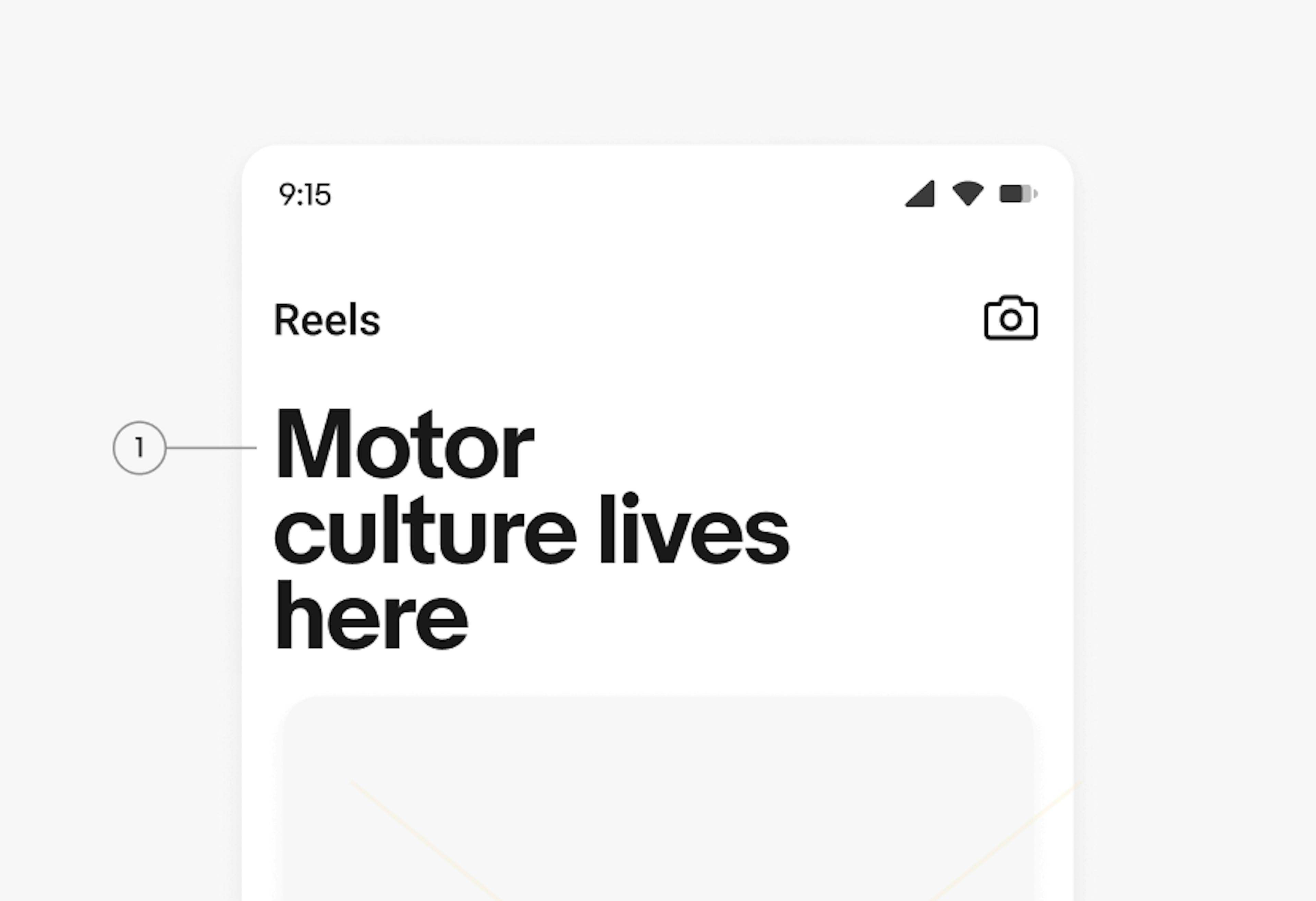 The headline “Motor culture lives here” highlighted with the number 1. 