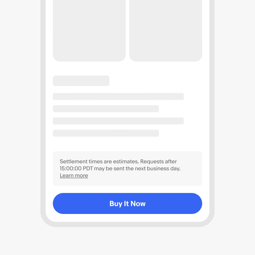 Legal content at the bottom of a mobile screen above a primary cta button. The content is contained within an isolated gray shape text with a text link.