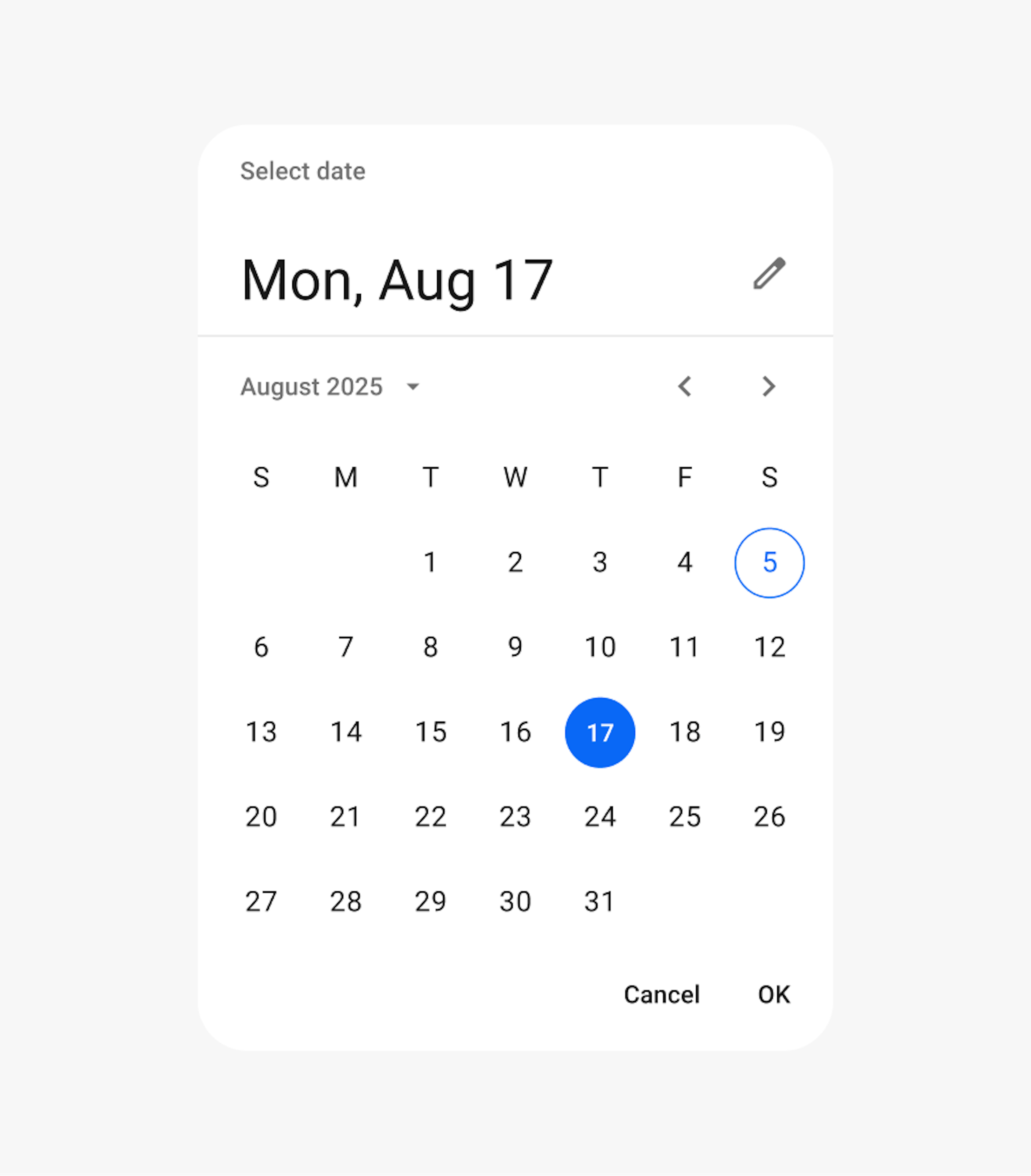 An Android-styled date picker.