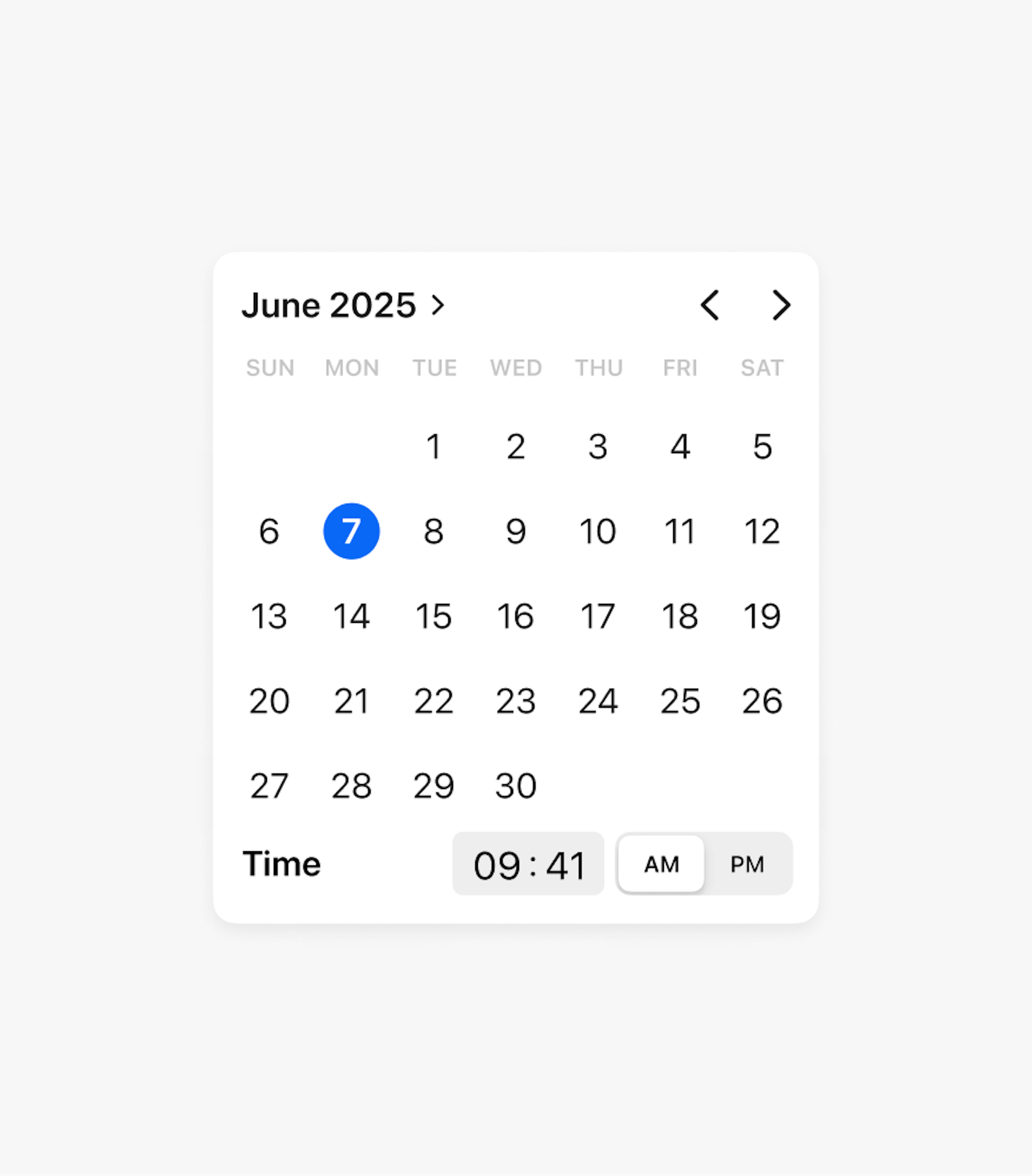 An iOS-styled date picker.