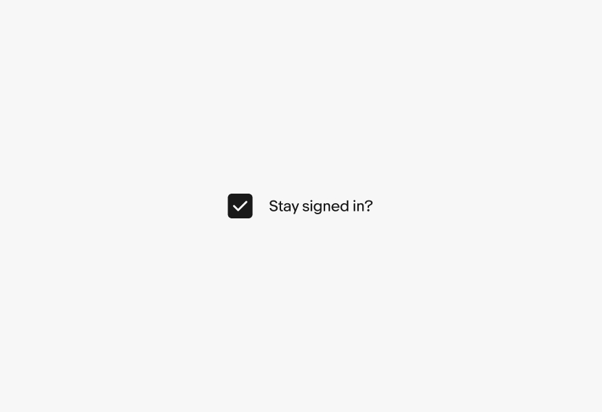 A selected checkbox with the label ‘Stay signed in?’.