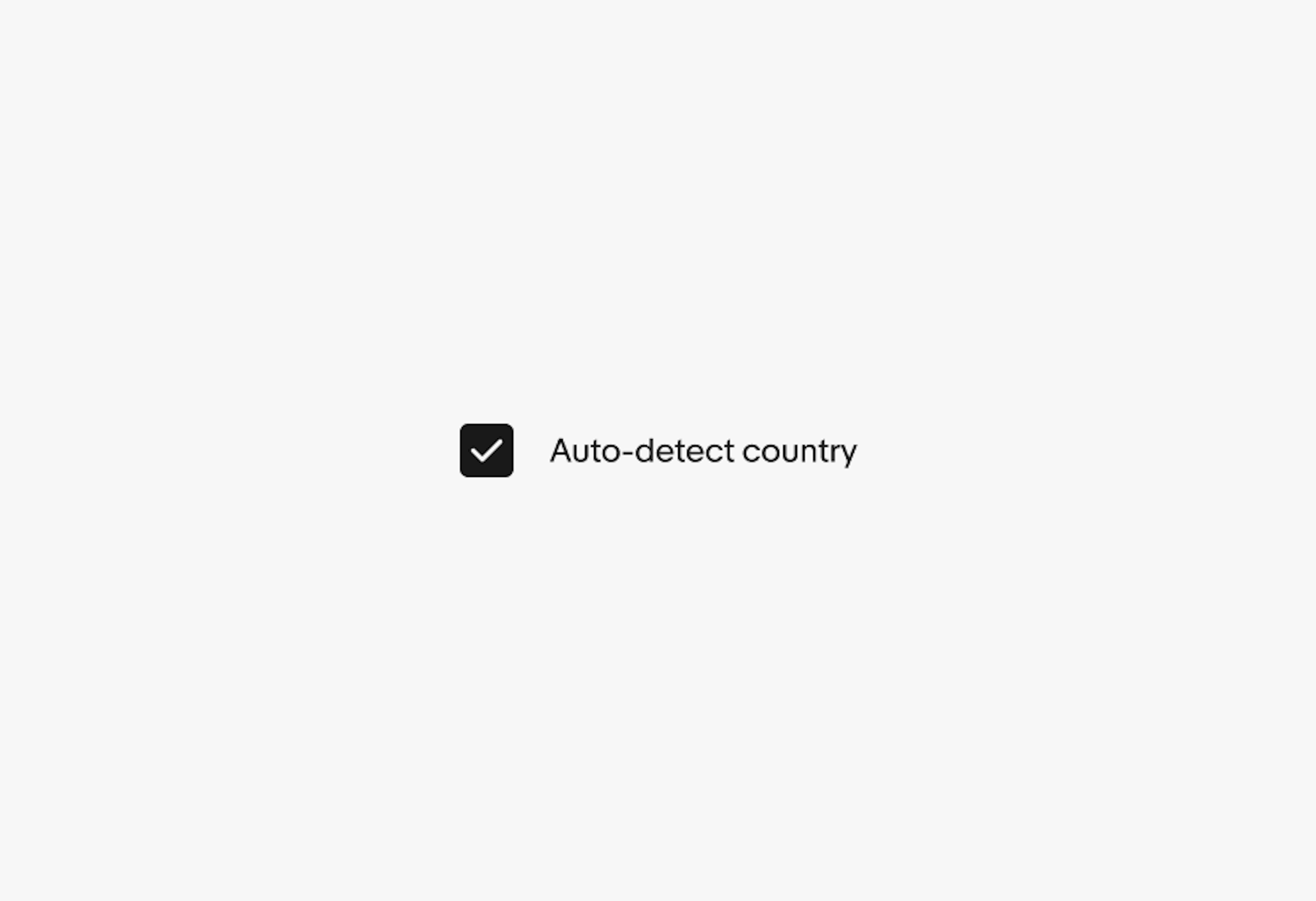 A selected checkbox with the label ‘Auto-detect country’.