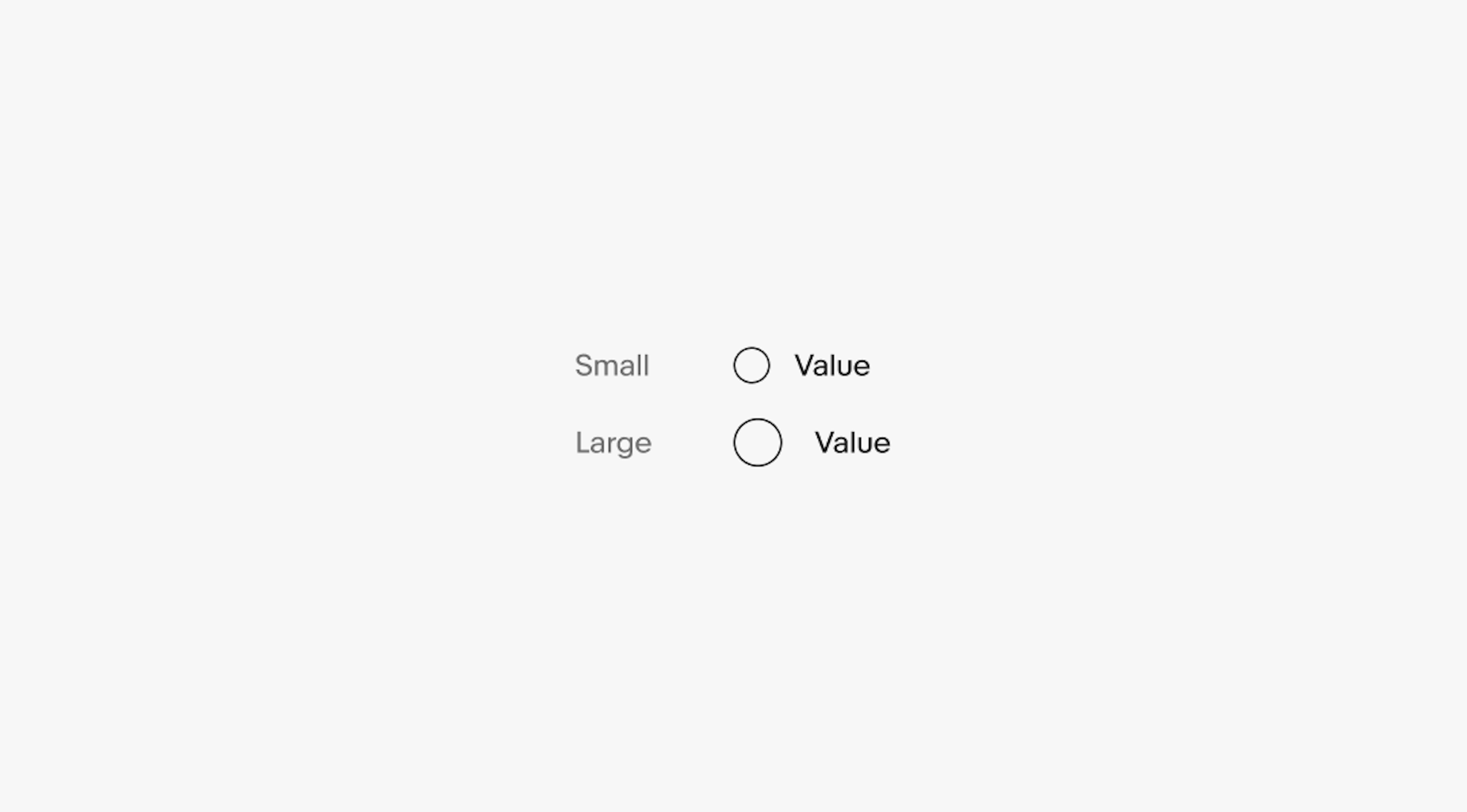 A small radio button sits above a large radio button.