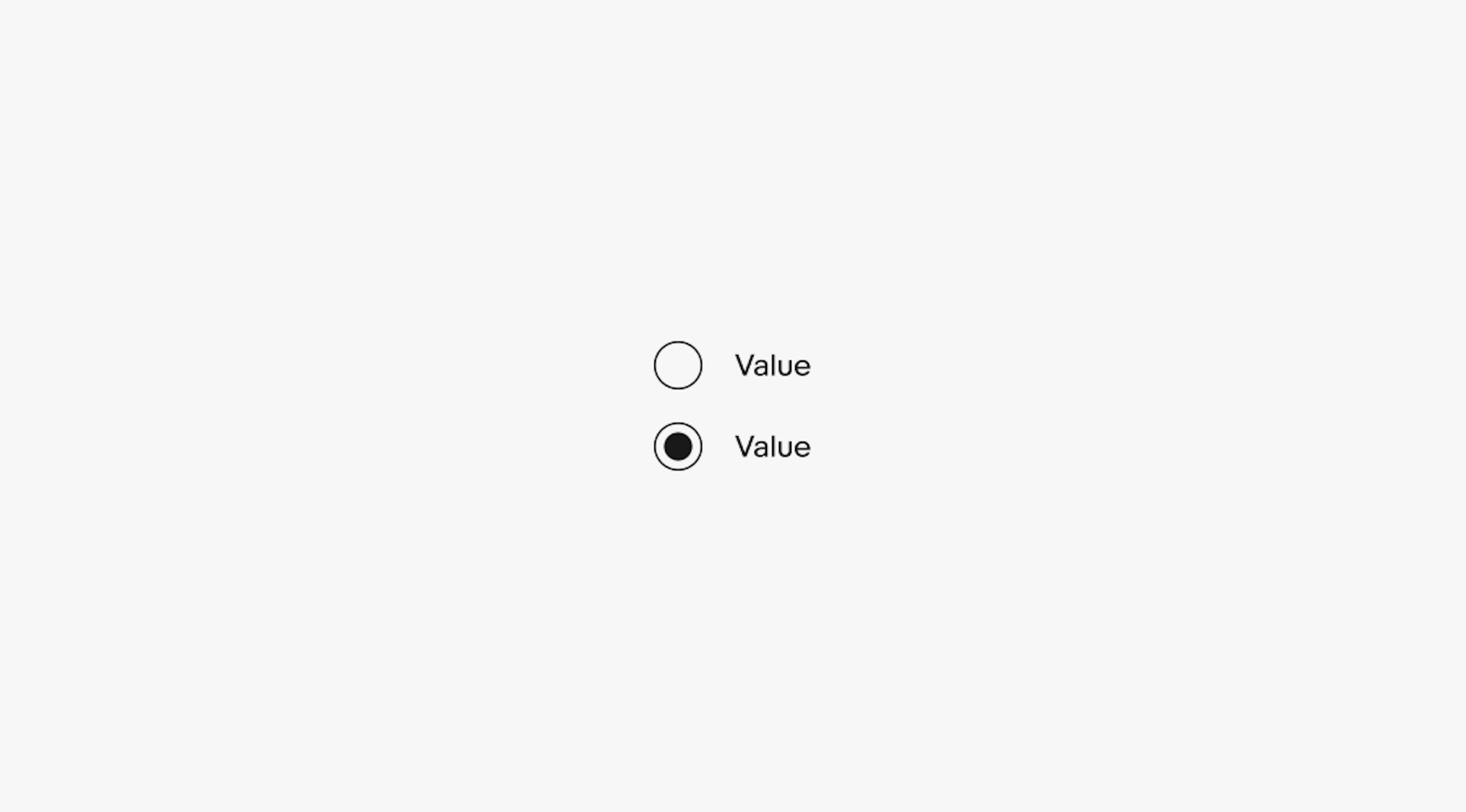 An unselected radio button sits above a selected radio button.