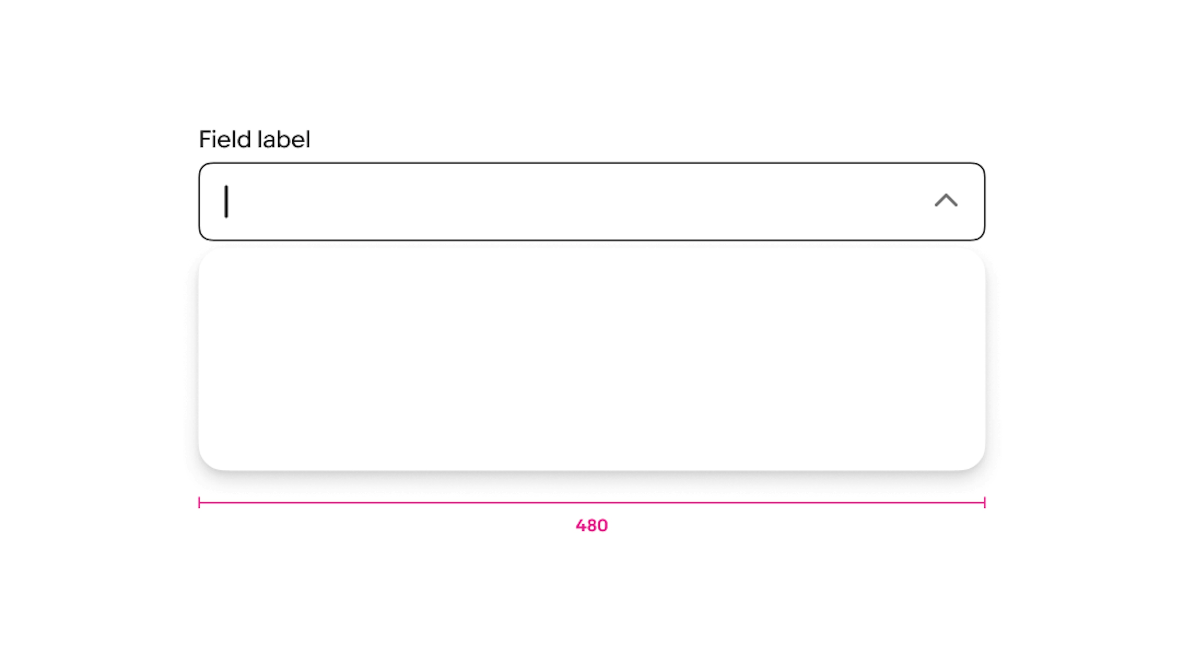 A combobox and popover menu with a 480px width.