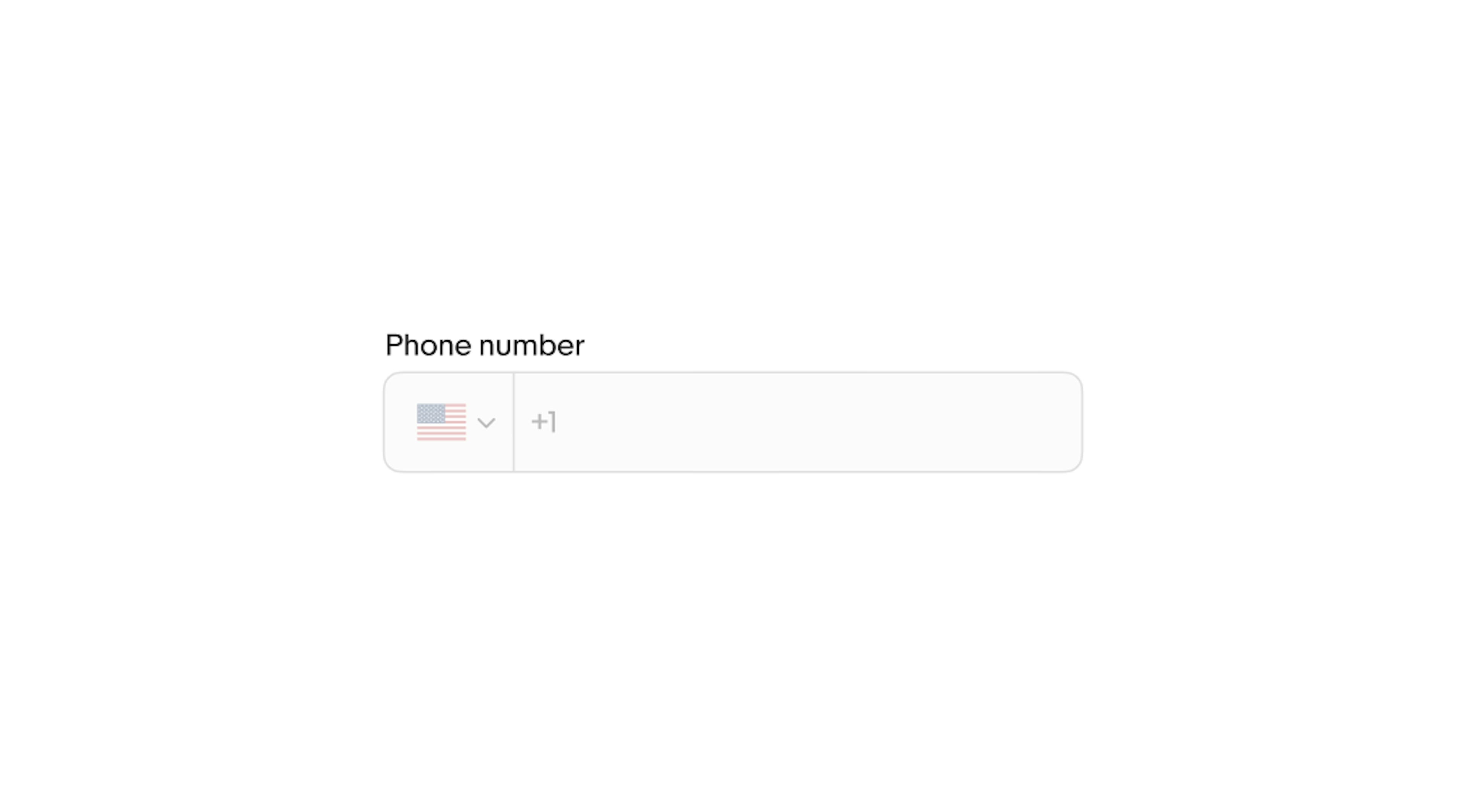 A label sits above a phone number field.