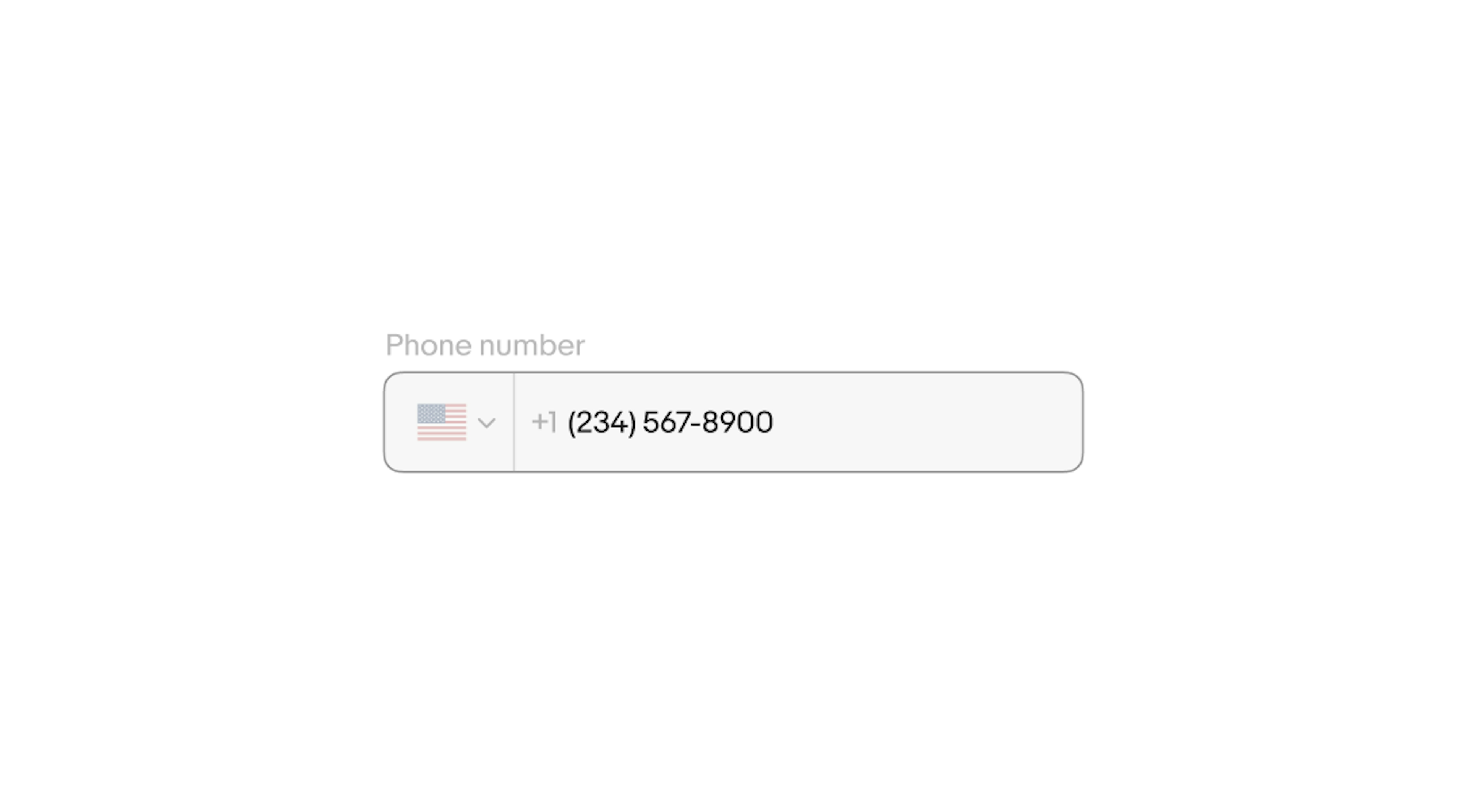 ‘(234) 567-8900’ value is shown in the phone number field.