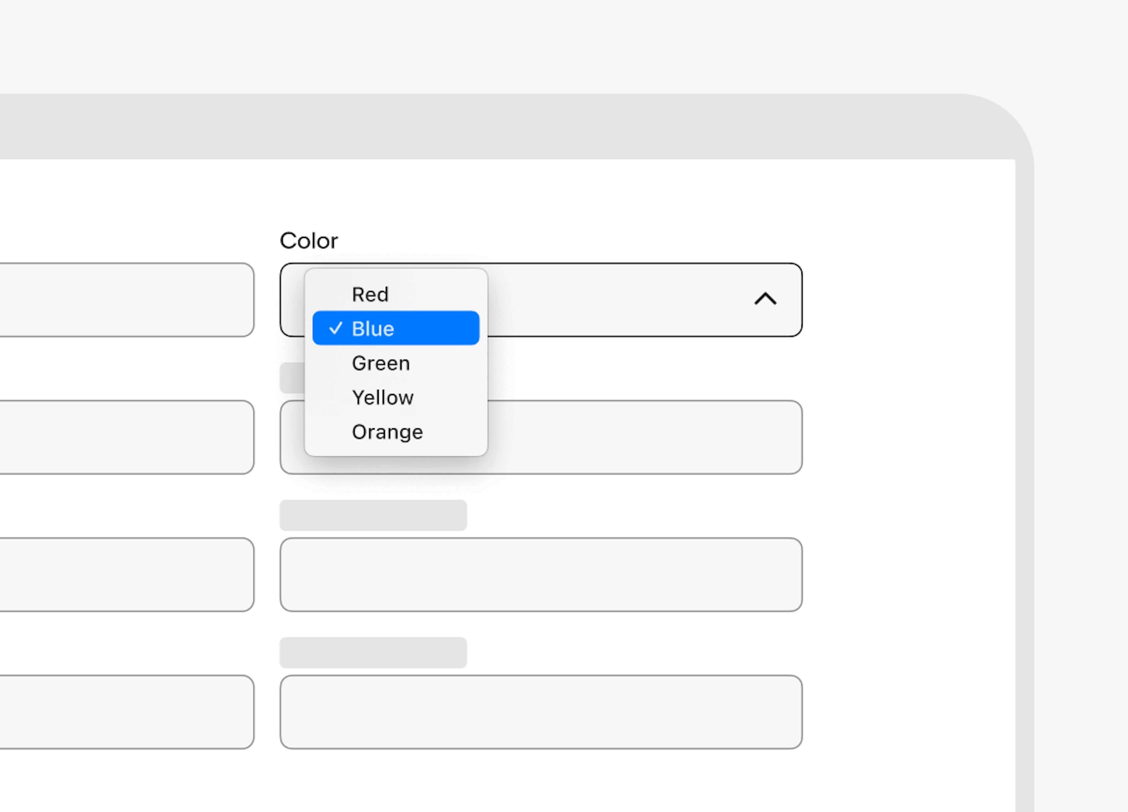 A Color select list with 5 option values on the eBay desktop site.