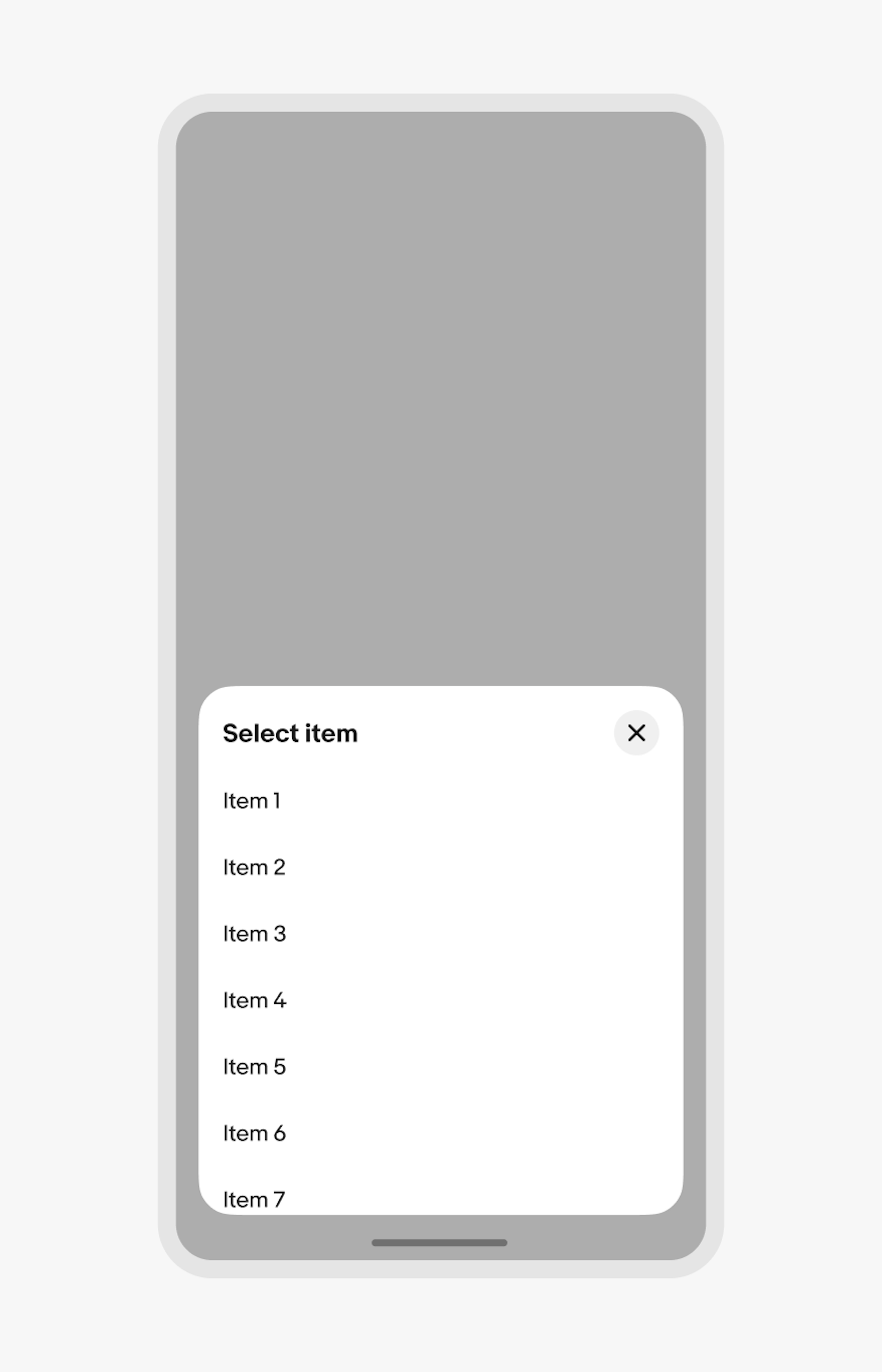 A small web bottom sheet taking over half of the mobile screen height.