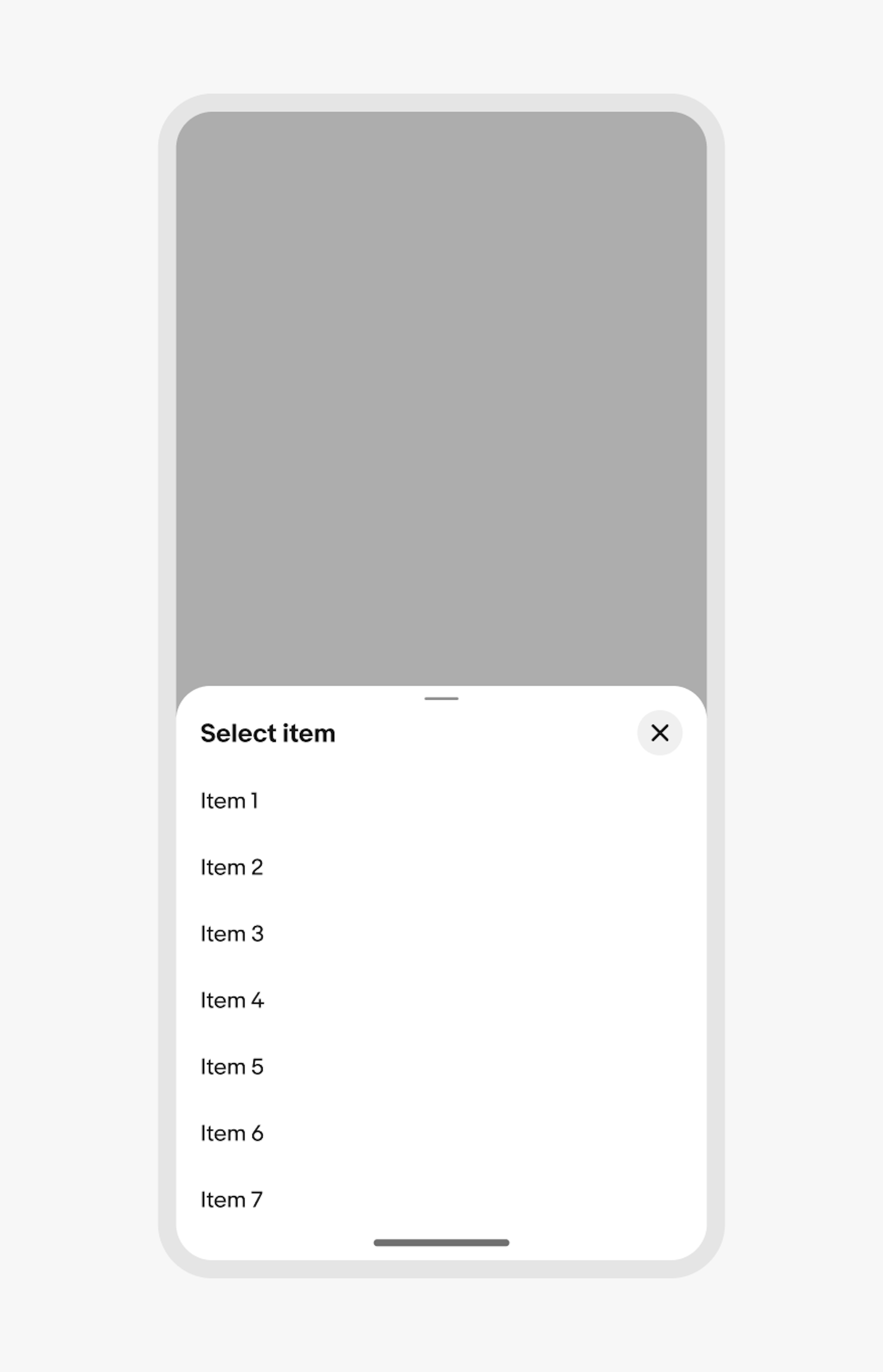 A small native bottom sheet taking over half of the mobile screen height.