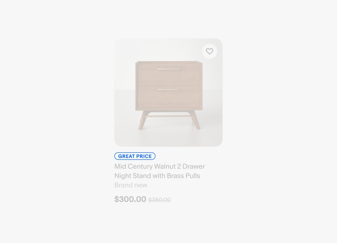 An item tile with a ‘Great price’ priority signal.