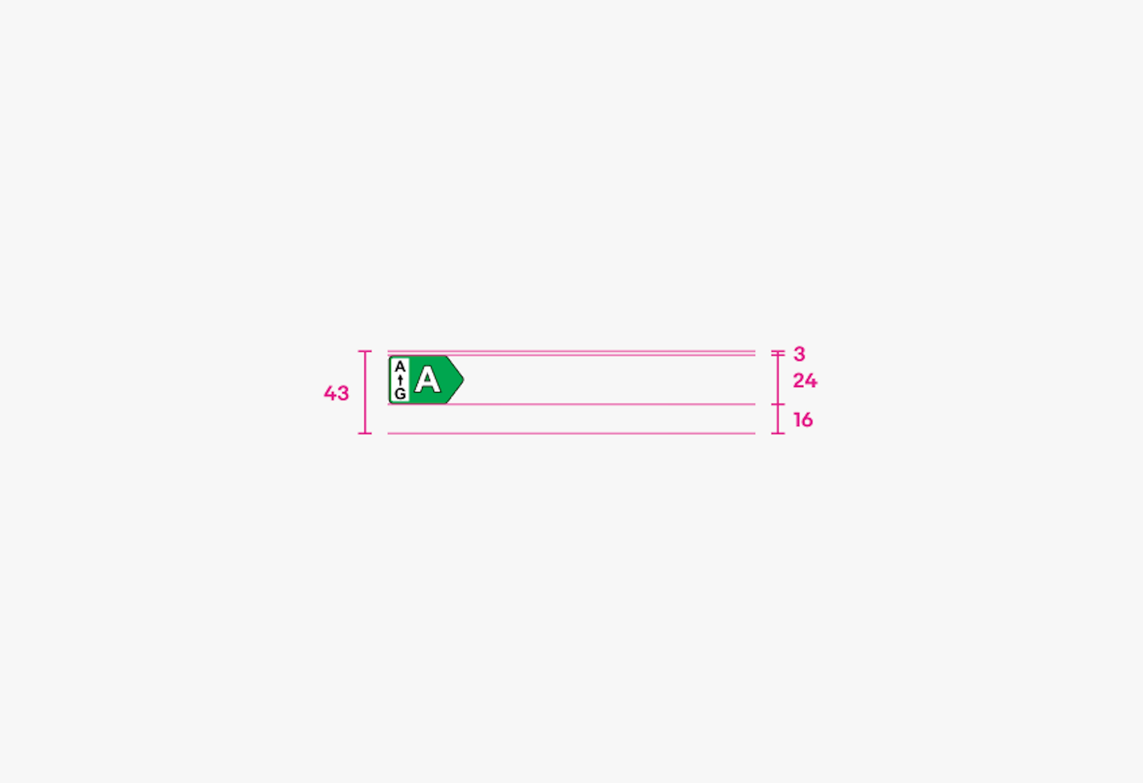 The EEK rating and range has a line height of 43px, with 24px icon, 3px top padding, and 16px bottom padding.