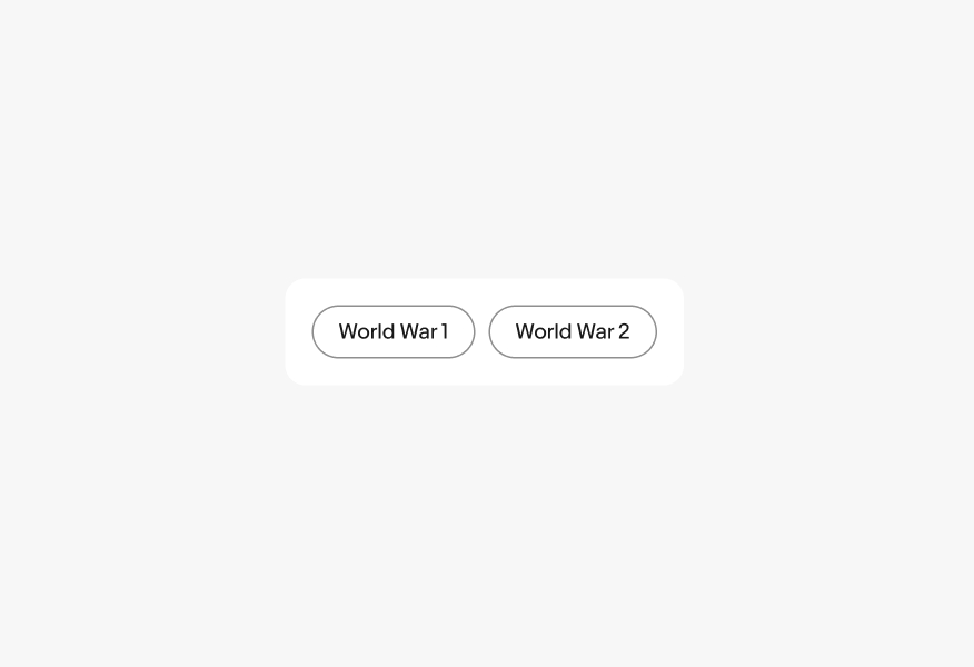 Two discrete quick filters: ‘World War 1’ and ‘World War 2’.