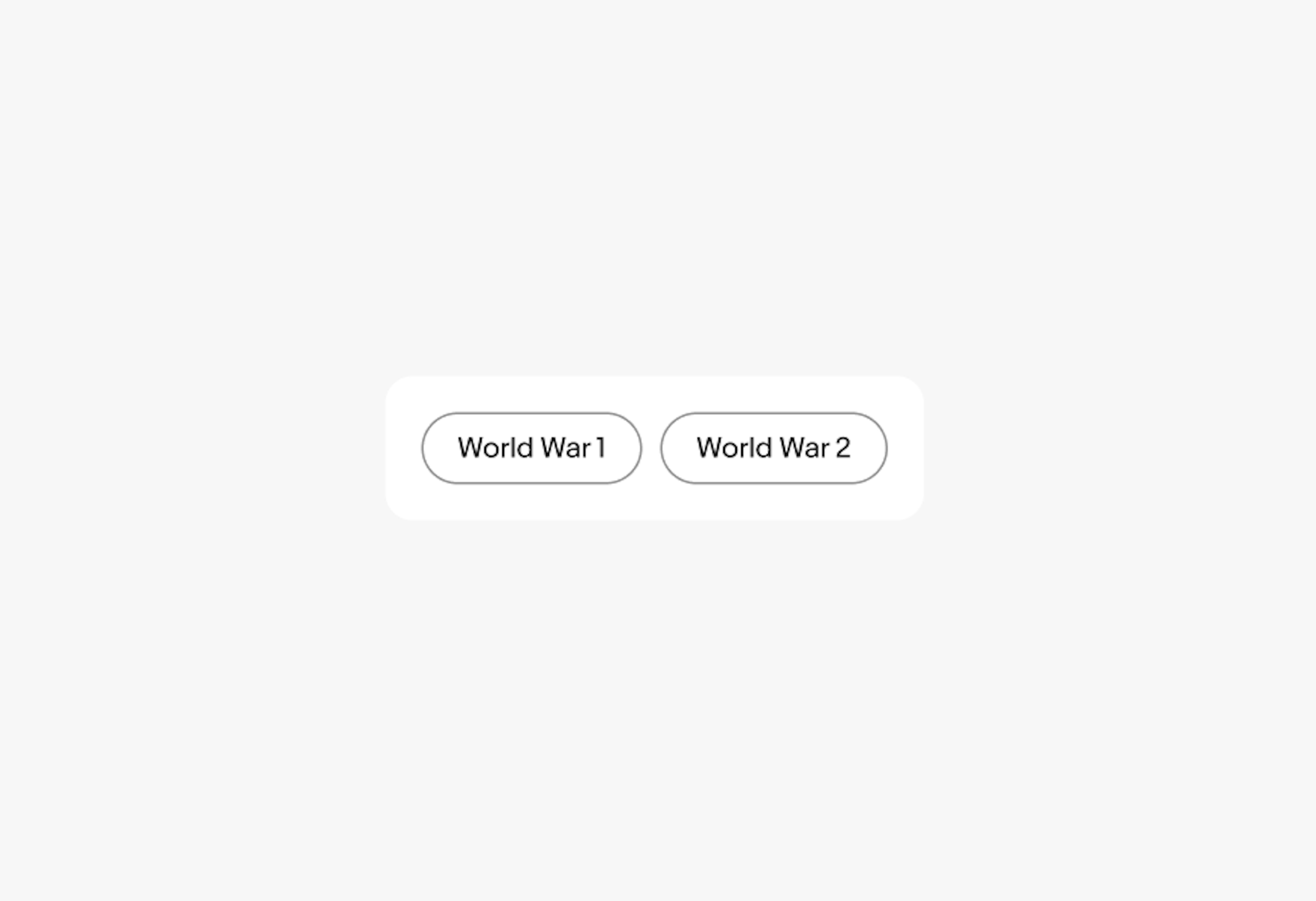 Two discrete quick filters: ‘World War 1’ and ‘World War 2’.