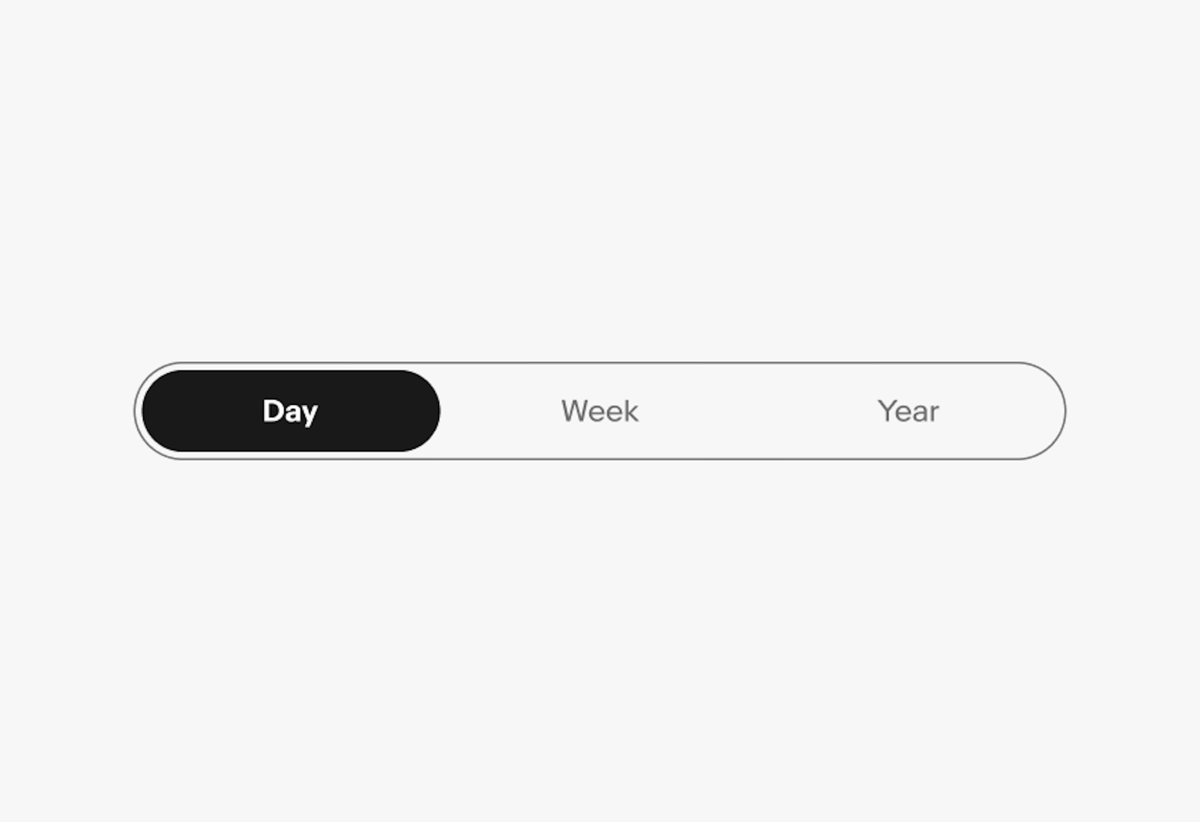 A segmented button with three segments: ‘Day’, ‘Week’, and ‘Year’.