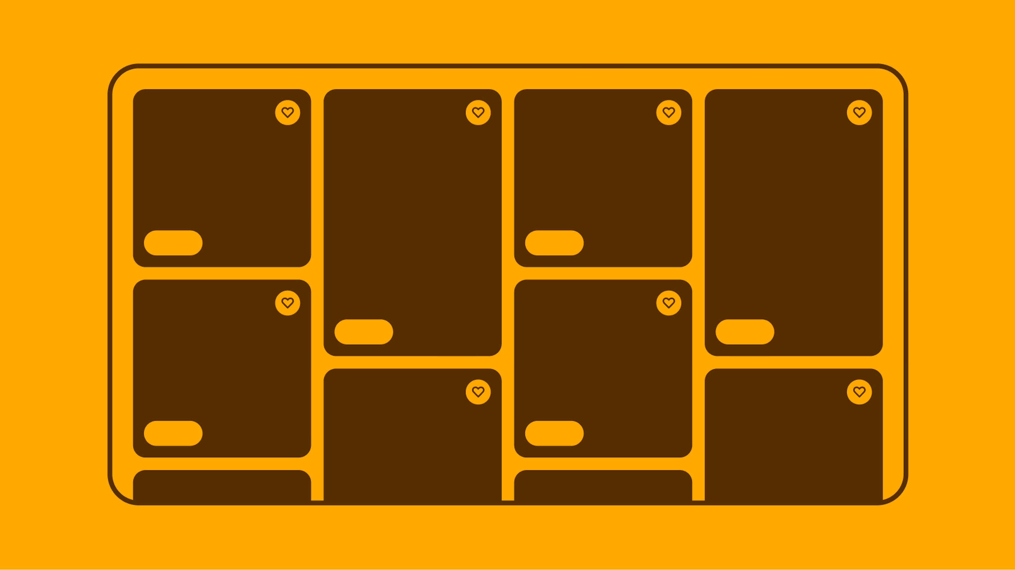 Stylized graphic of a masonry grid in yellow.