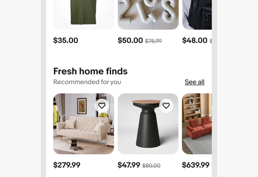 A small screen uniform grid with 3 columns that bleed off the side of the screen.