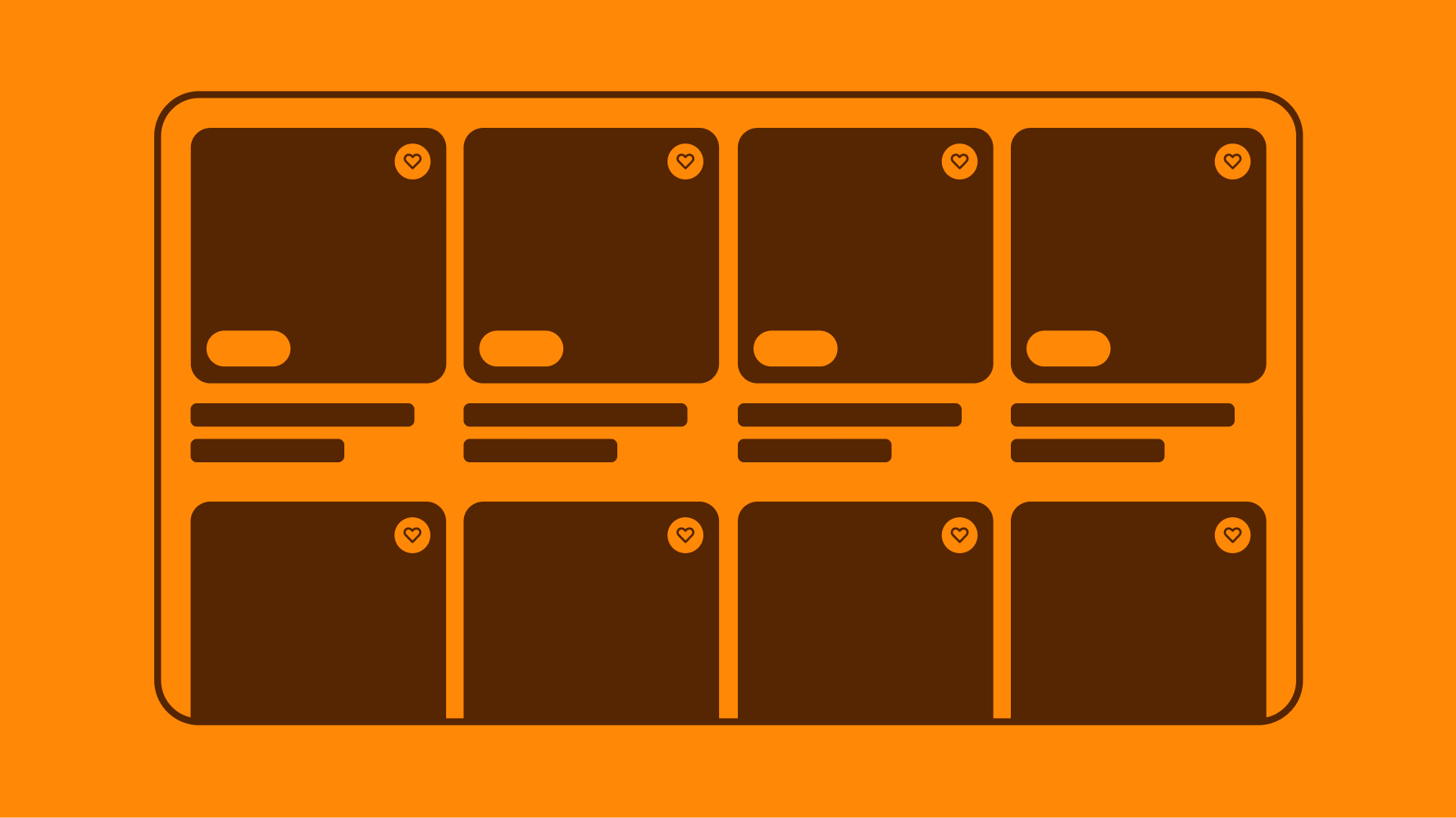 Stylized graphic of a uniform grid in orange.