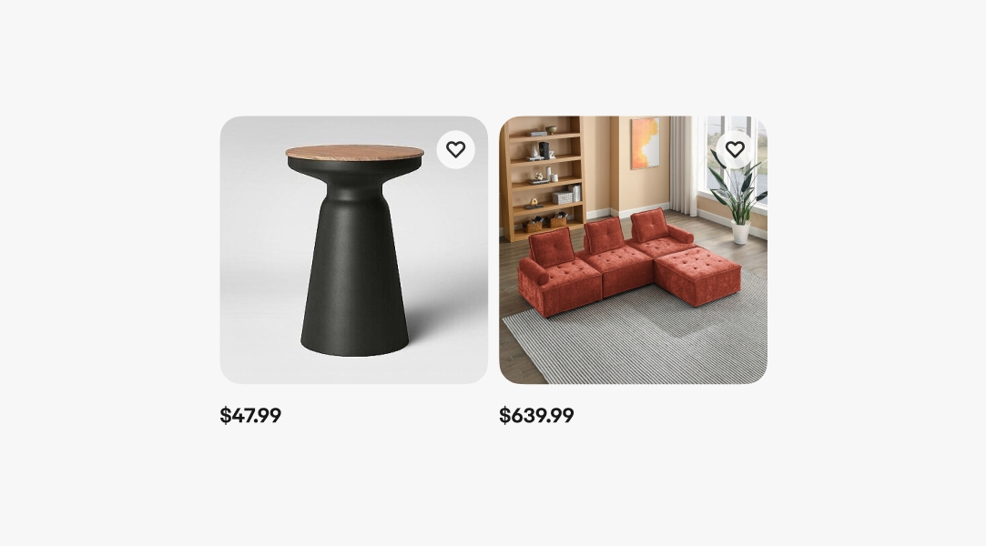 Two item tiles with prices only.