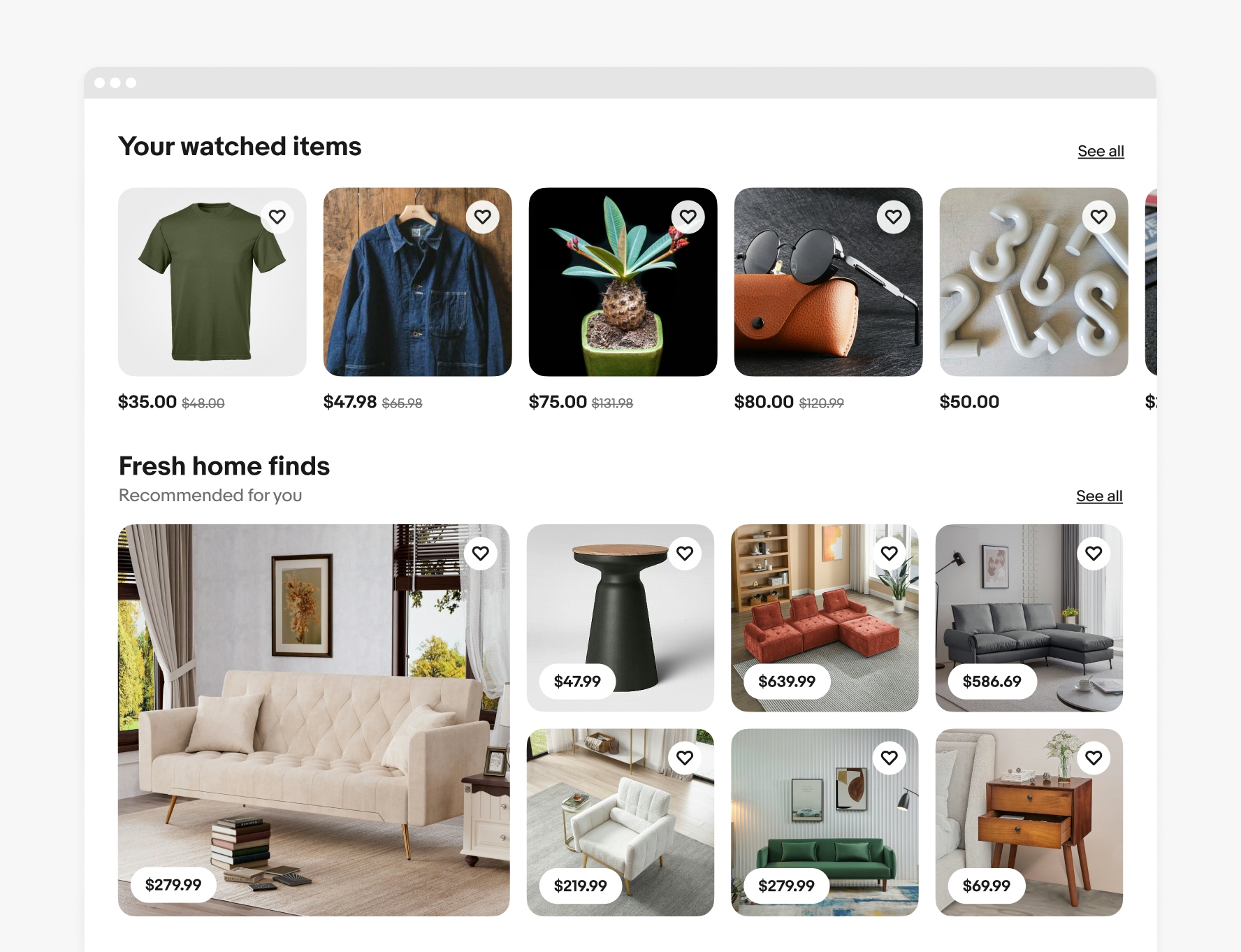 A large screen mosaic grid with a large hero tile on the left and 6 smaller tiles in a grid on the right.
