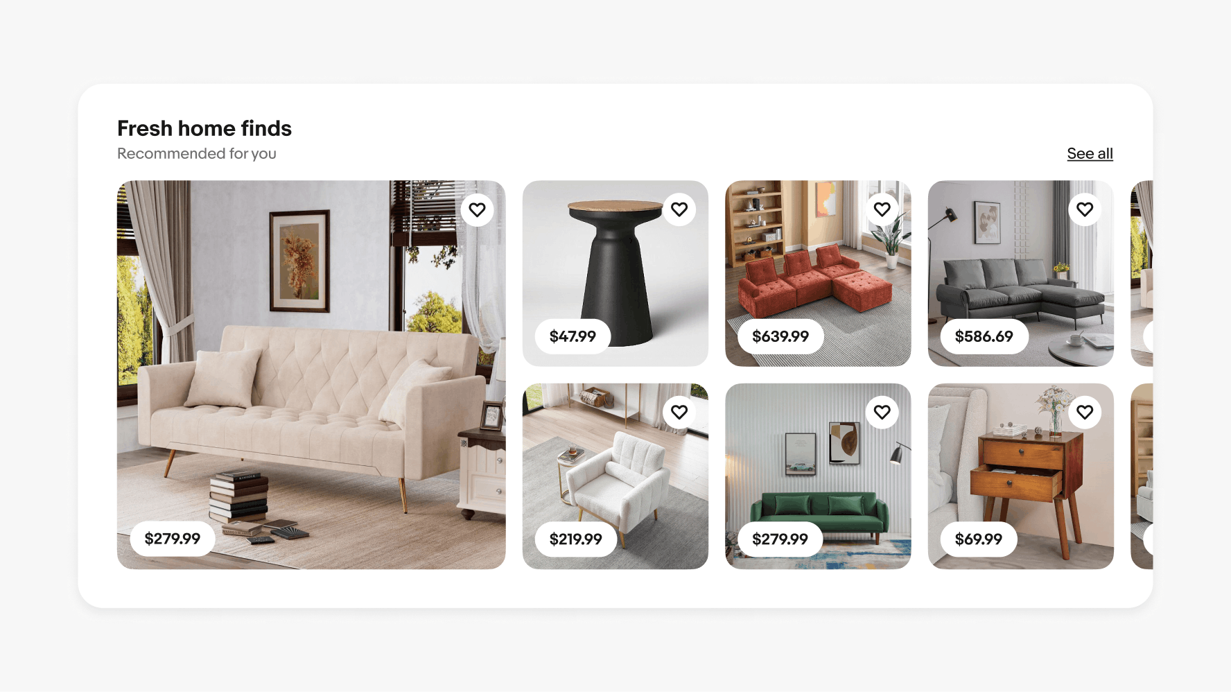 A large screen mosaic grid that bleeds horizontally off the edge of the screen.