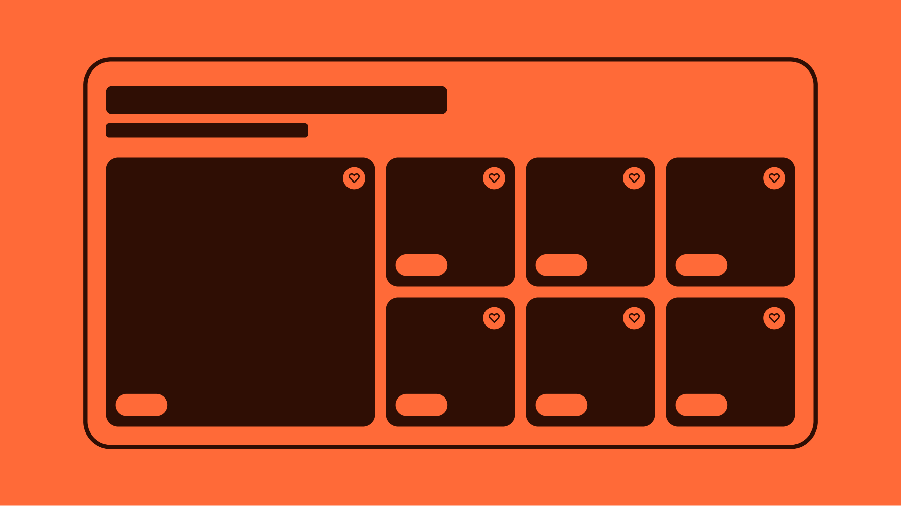 Stylized graphic of a mosaic grid in coral.