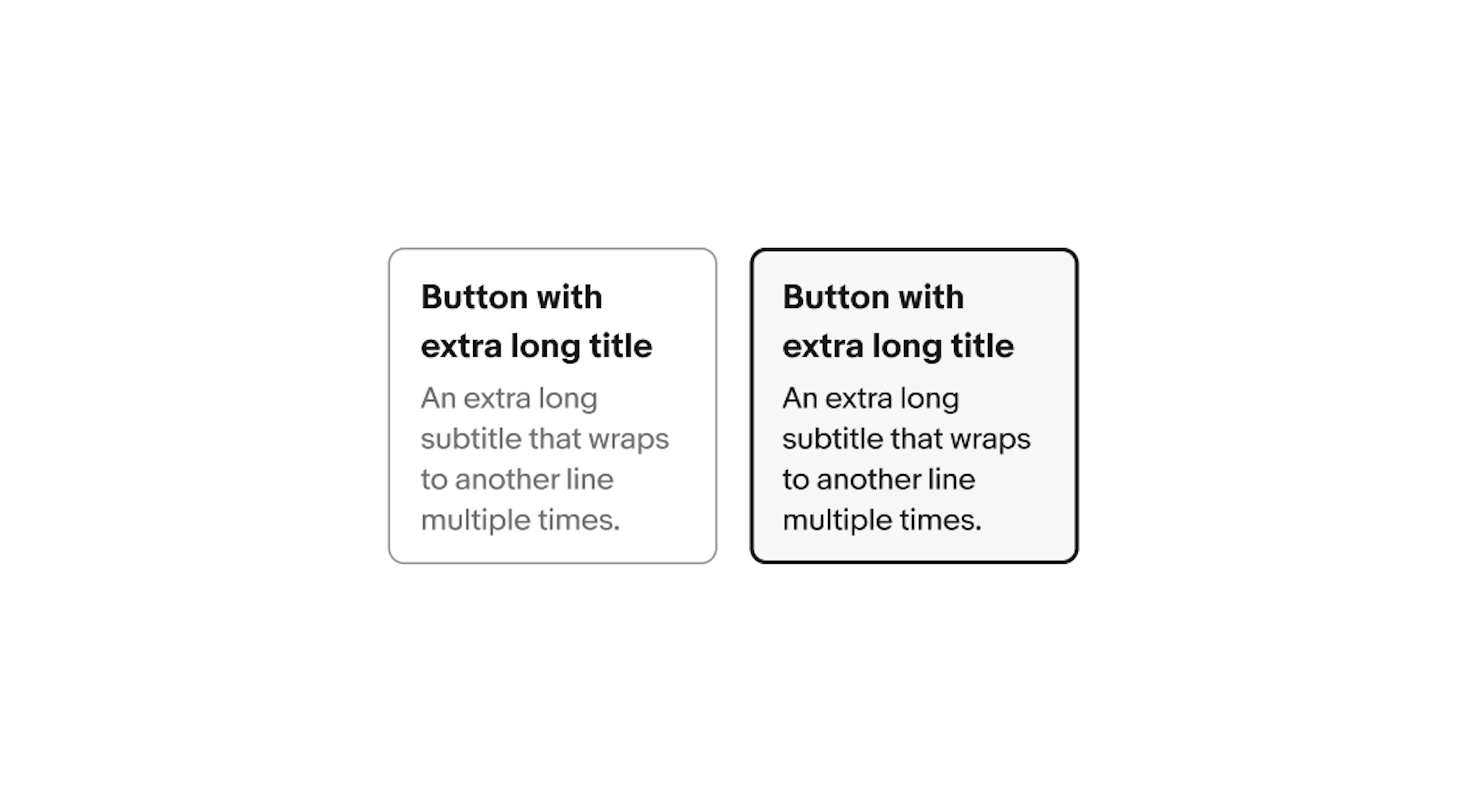 Toggle buttons with titles and subtitles that wrap to multiple lines.