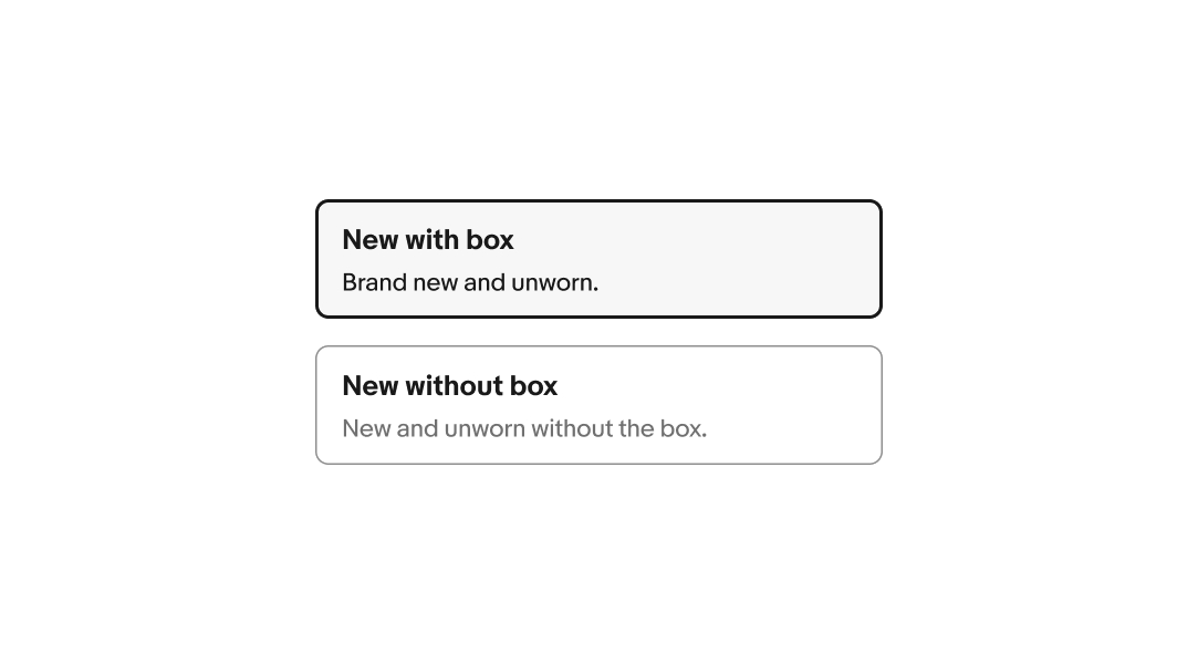 A toggle button group in a list featuring a selected button.