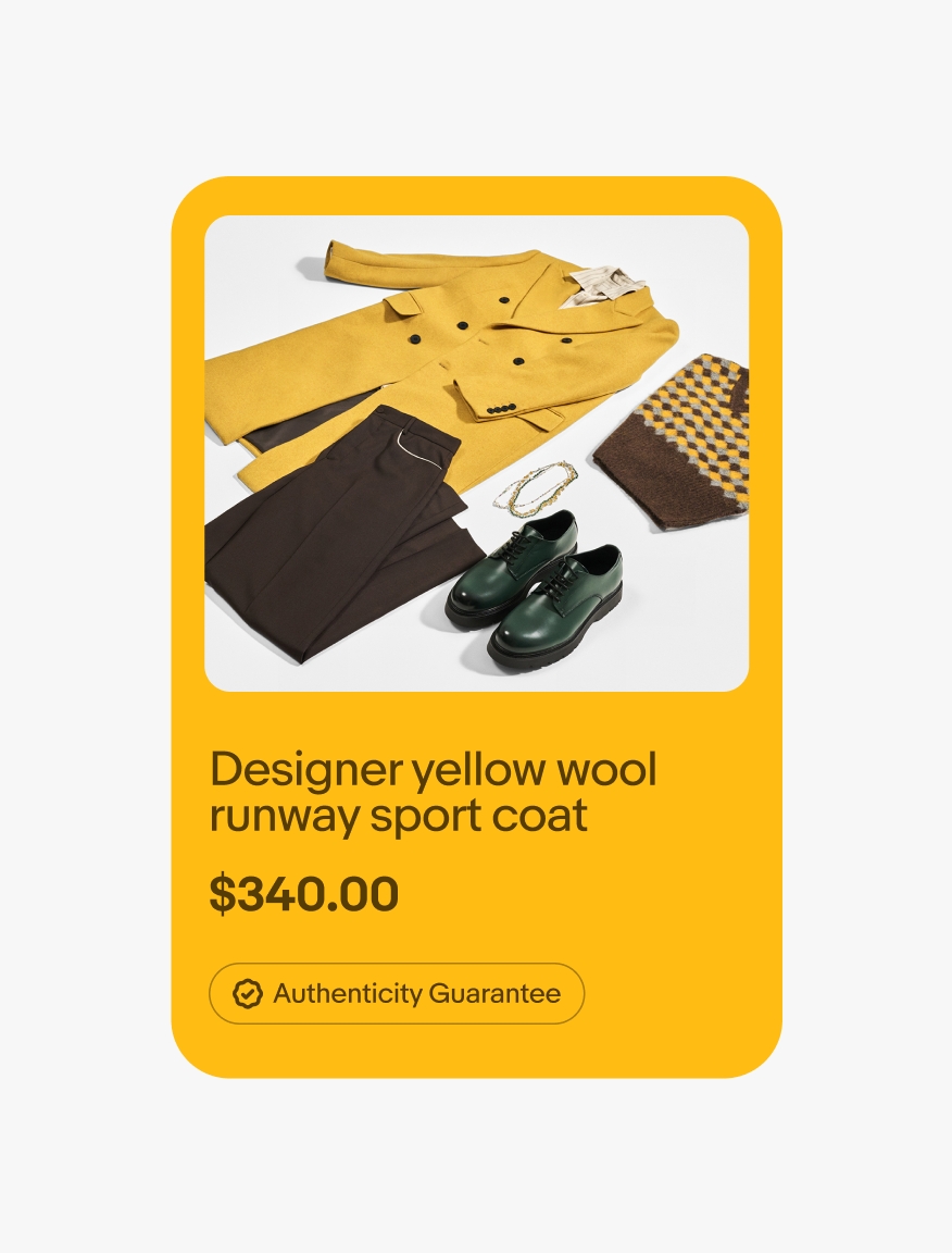 A vibrant yellow tone-on-tone layout with an outlined program badge used off of photography.